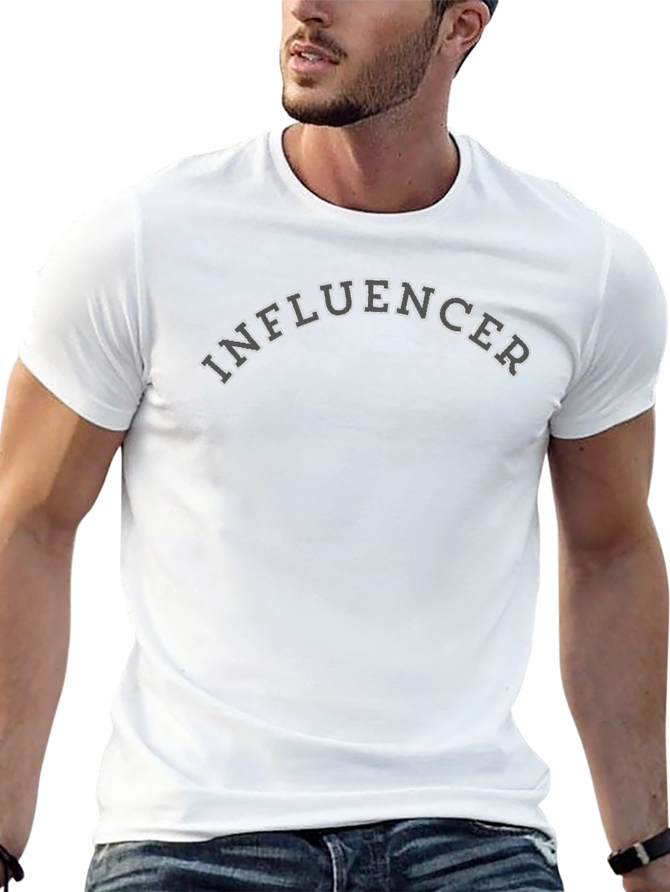 Influencer Black T-Shirt - Modern Graphic Tee