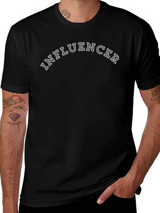 Influencer Black T-Shirt - Modern Graphic Tee