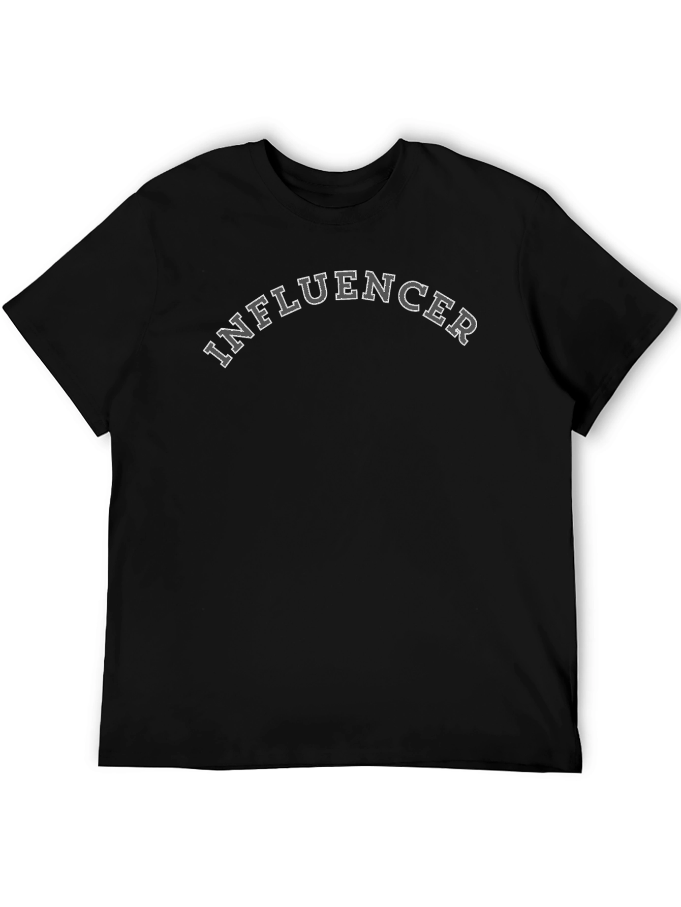 Influencer Black T-Shirt - Modern Graphic Tee