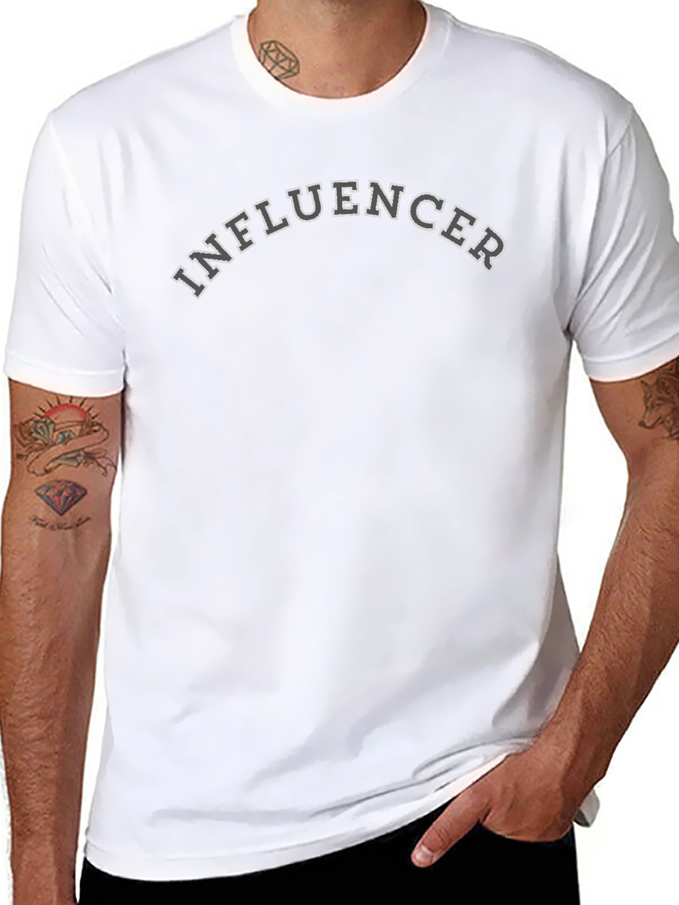 Influencer Black T-Shirt - Modern Graphic Tee