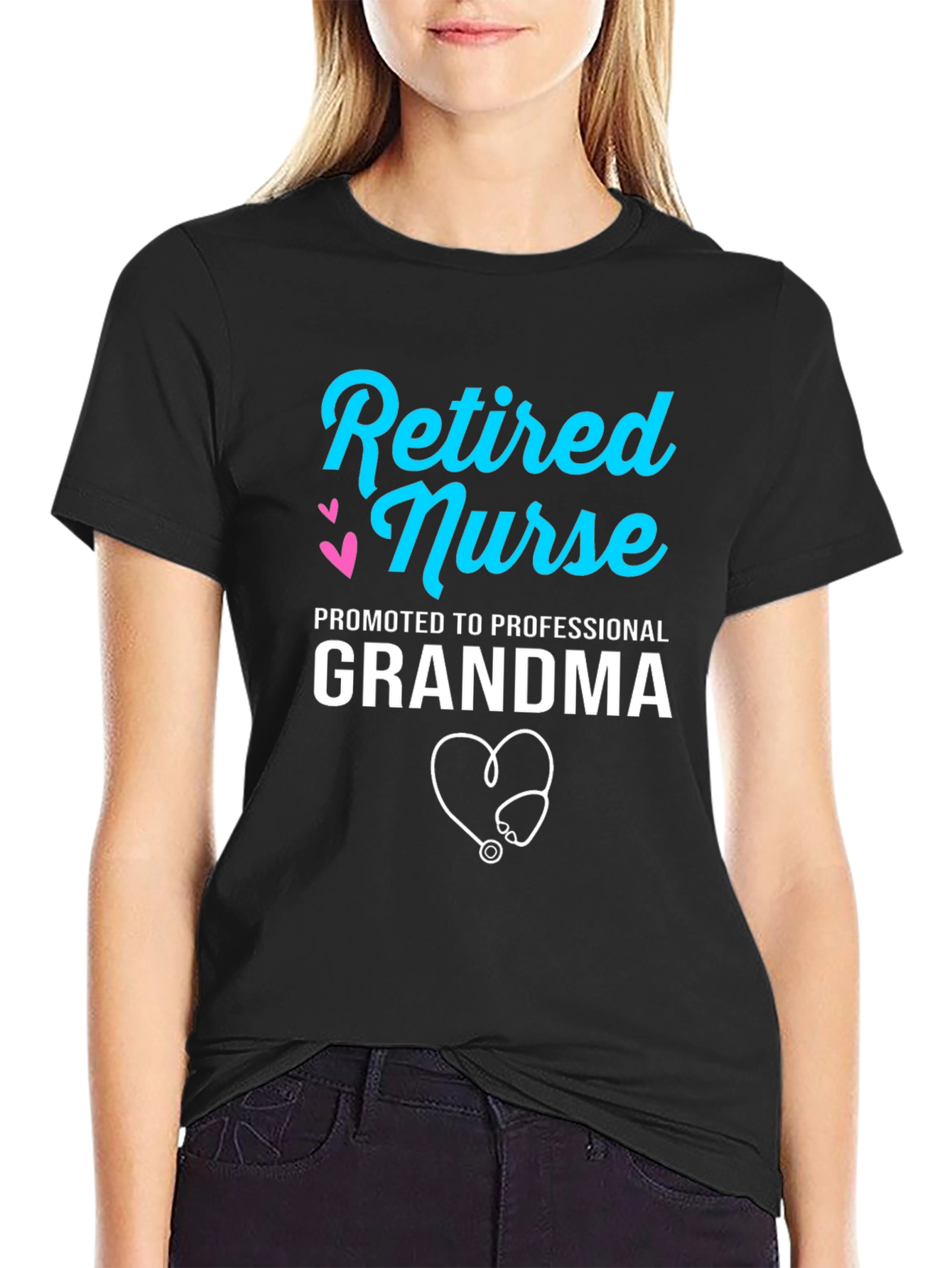 Retired Nurse Professional Grandma Graphic T-Shirt