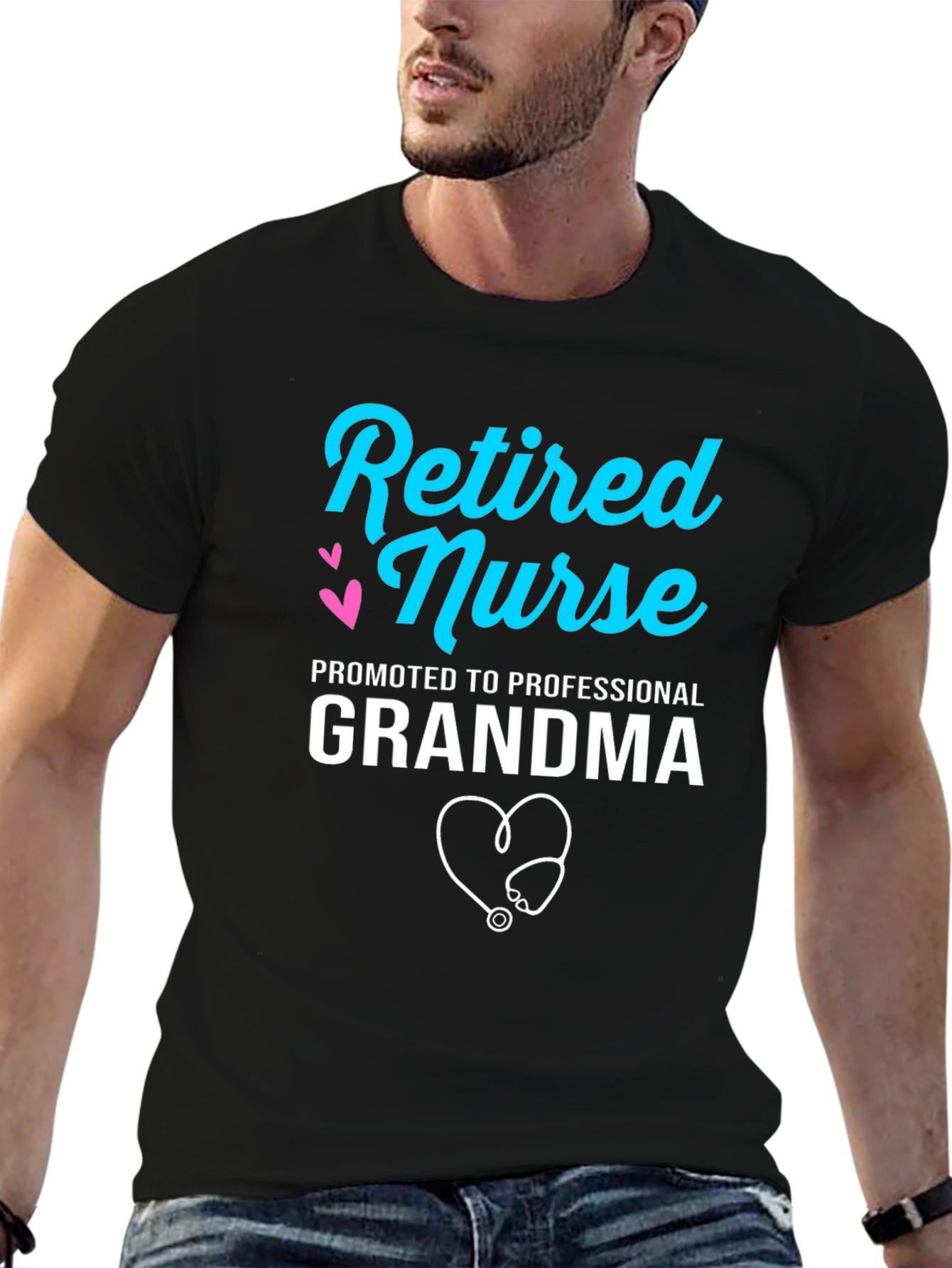 Retired Nurse Professional Grandma Graphic T-Shirt