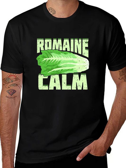 Romaine Calm Funny Lettuce Graphic Mens T-Shirt