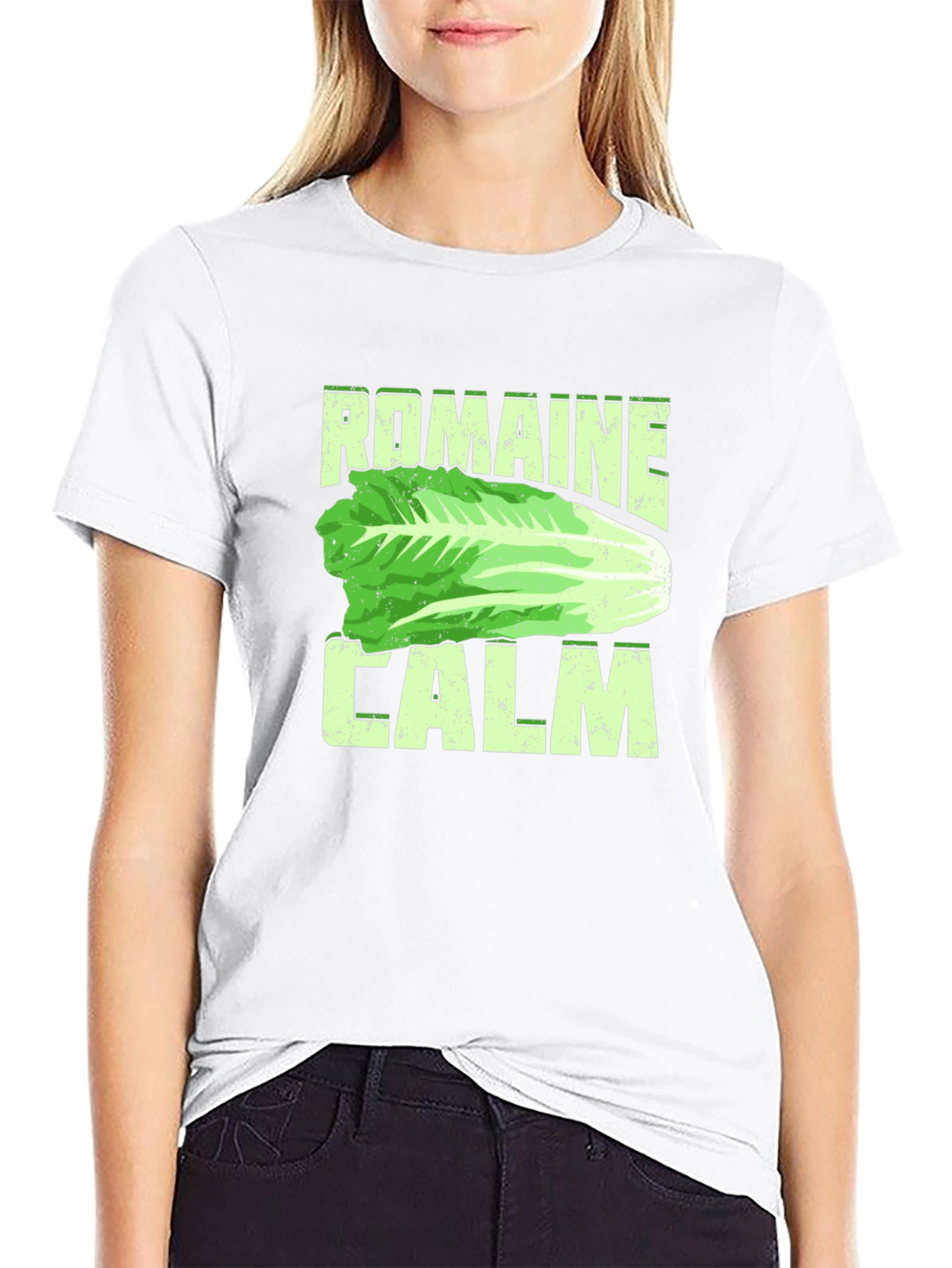 Romaine Calm Funny Lettuce Graphic Mens T-Shirt