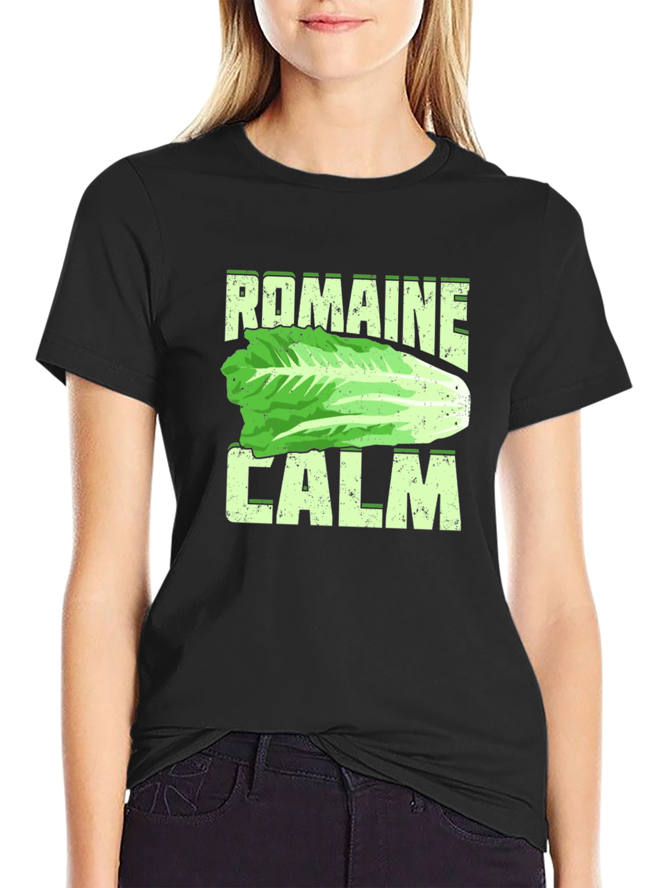 Romaine Calm Funny Lettuce Graphic Mens T-Shirt