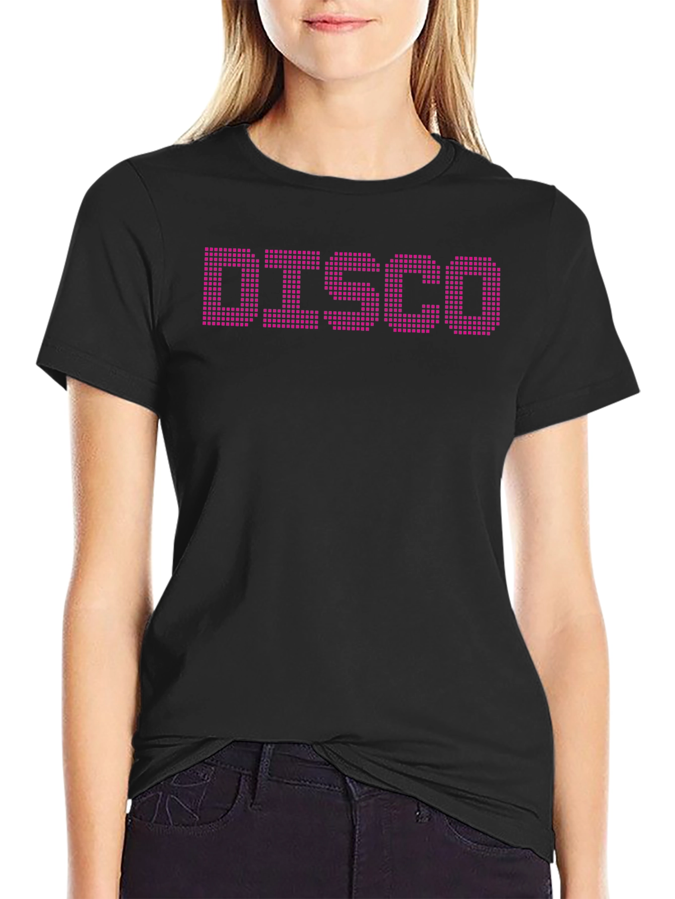 Retro Disco T-Shirt - Pixelated Text Design