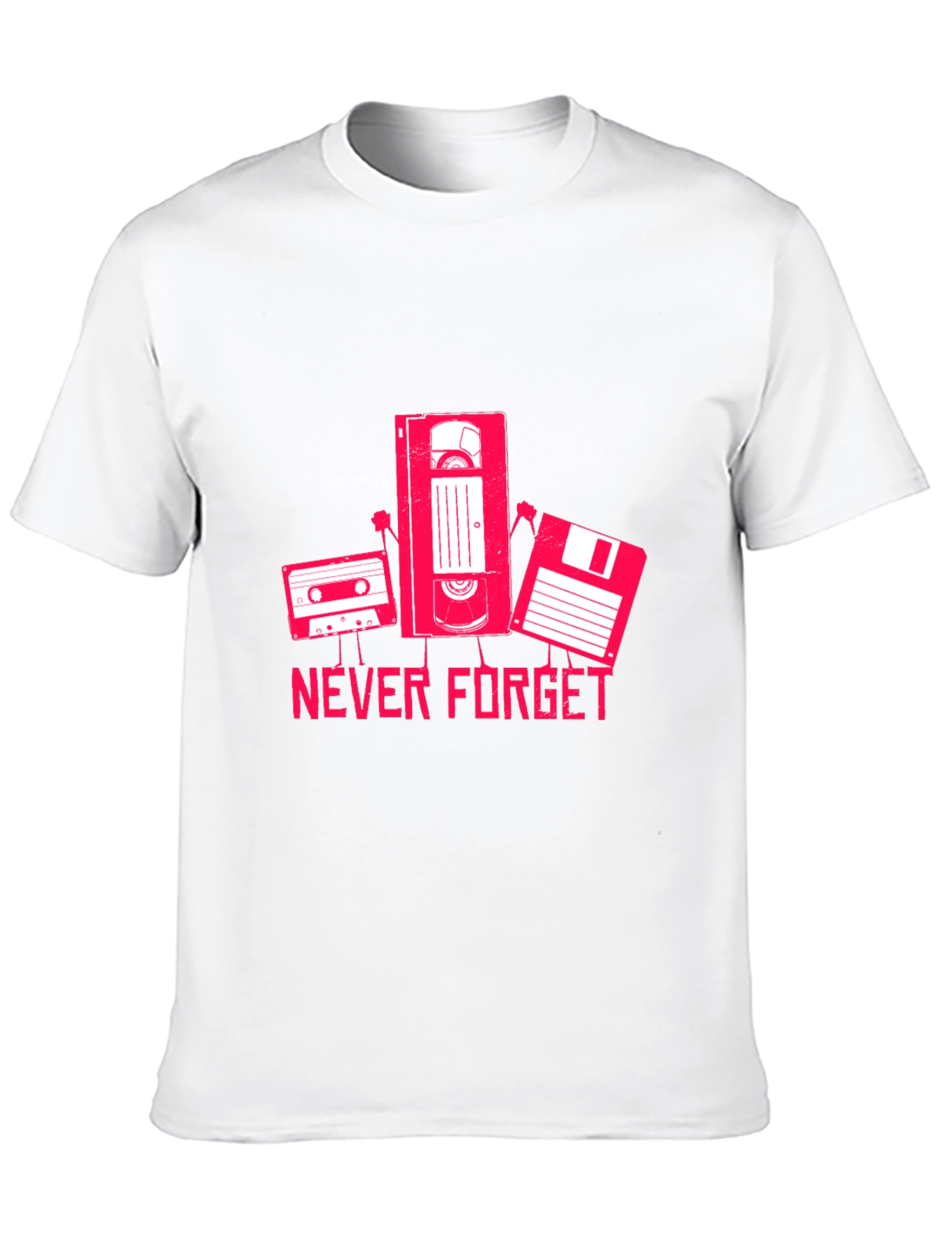 Never Forget Cassette VHS Floppy Disk Black T-Shirt