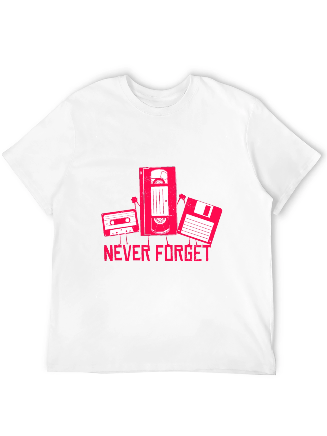 Never Forget Cassette VHS Floppy Disk Black T-Shirt