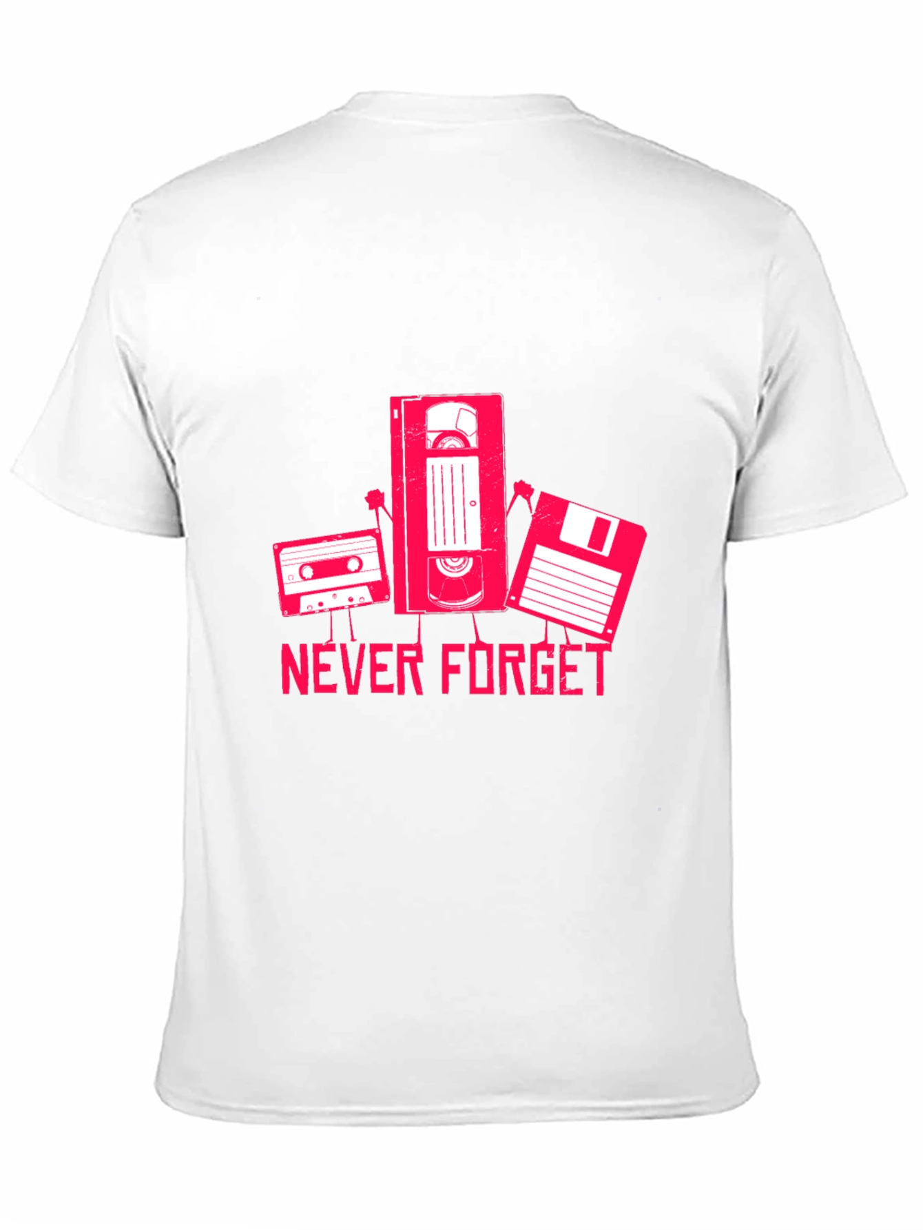 Never Forget Cassette VHS Floppy Disk Black T-Shirt