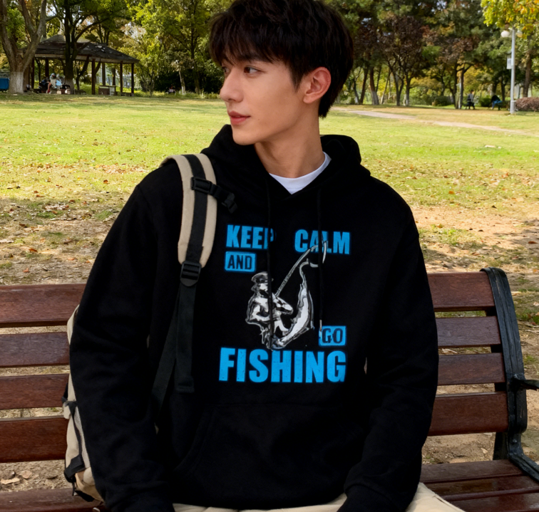 Angler’s Go-To Hoodie: Stylish Keep Calm Fishing Design
