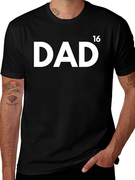 Dad to the Power of 16 - Black T-Shirt