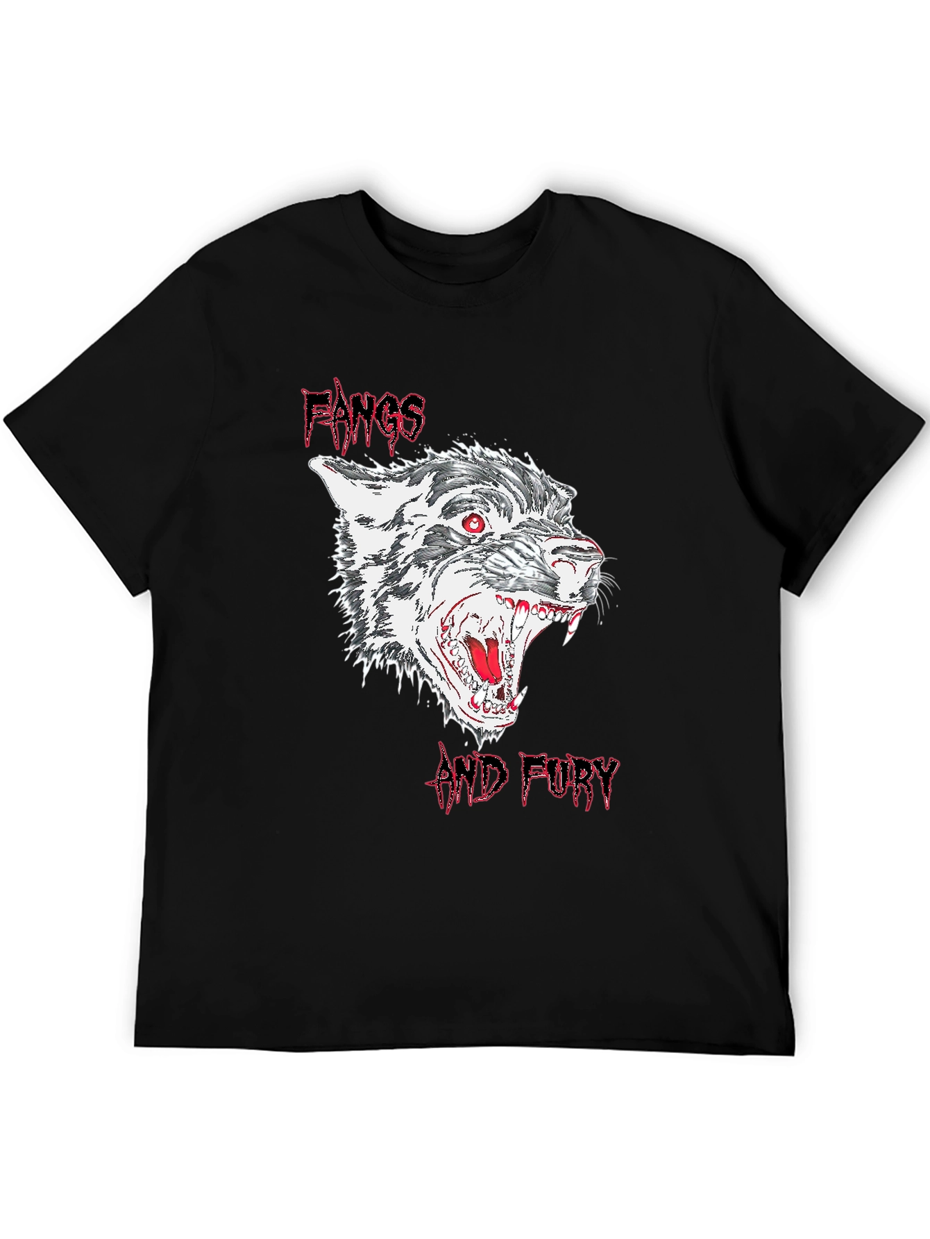 Fangs and Fury Graphic Tee - Black