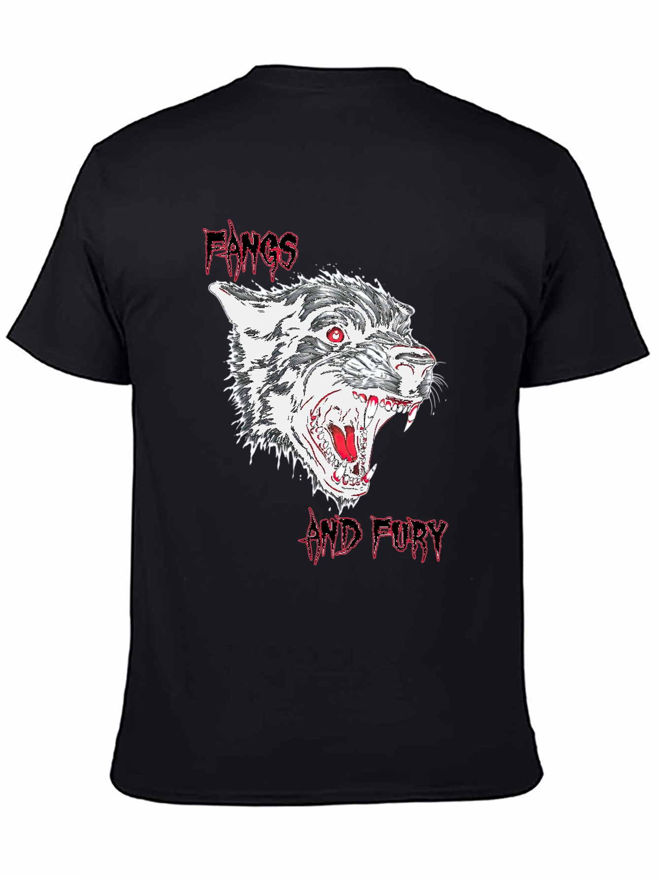 Fangs and Fury Graphic Tee - Black