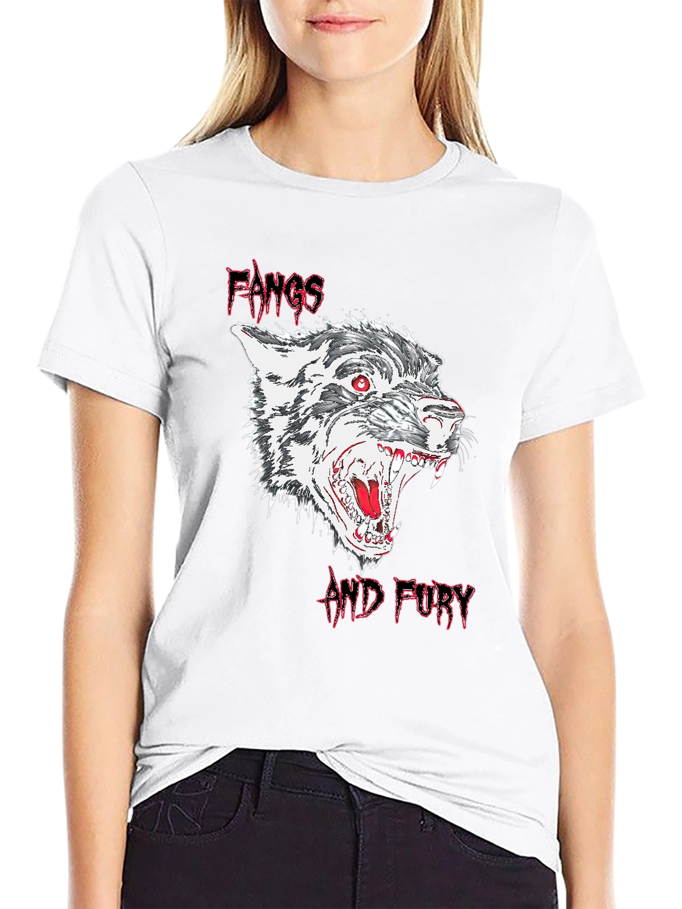 Fangs and Fury Graphic Tee - Black
