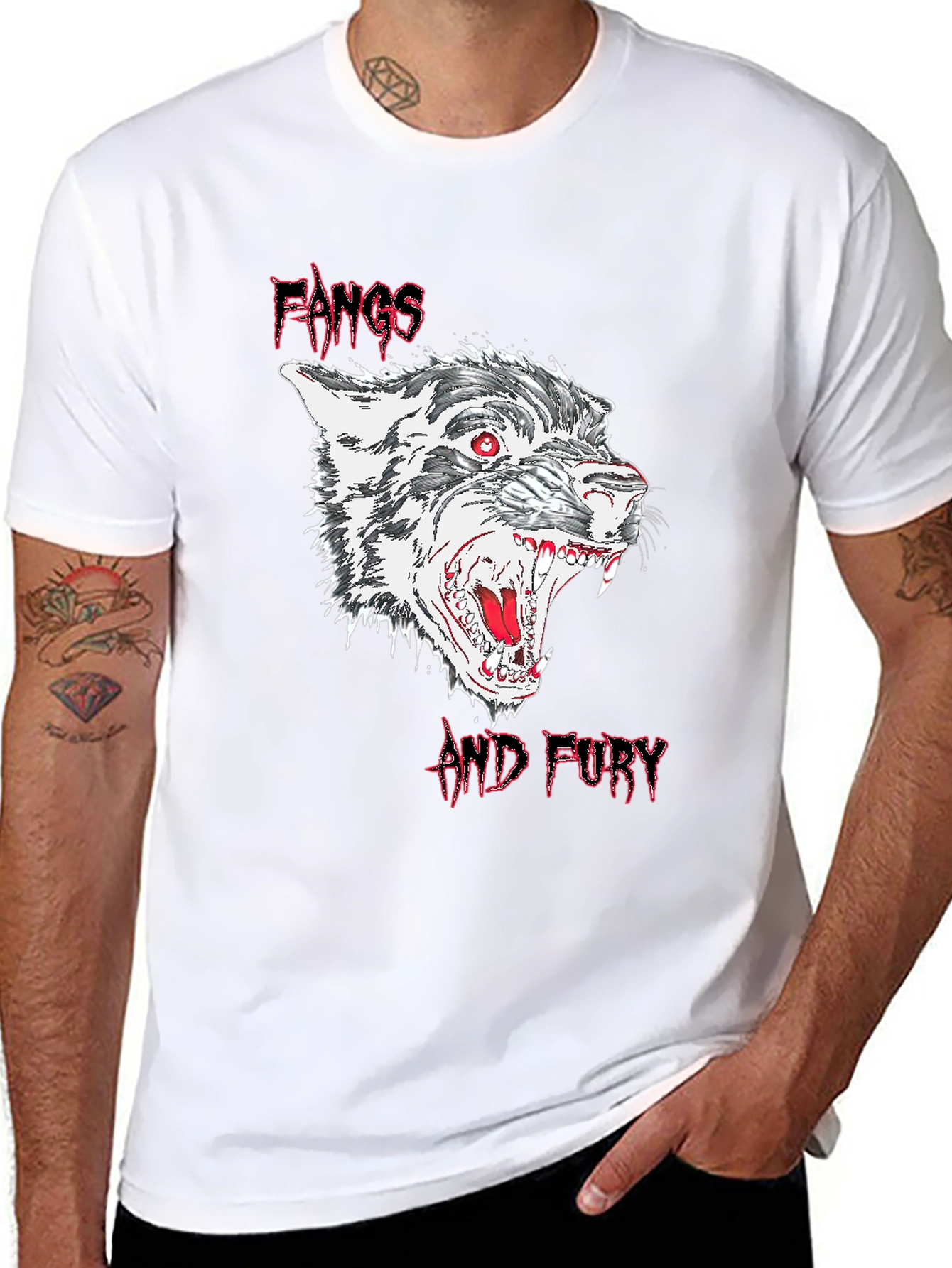 Fangs and Fury Graphic Tee - Black