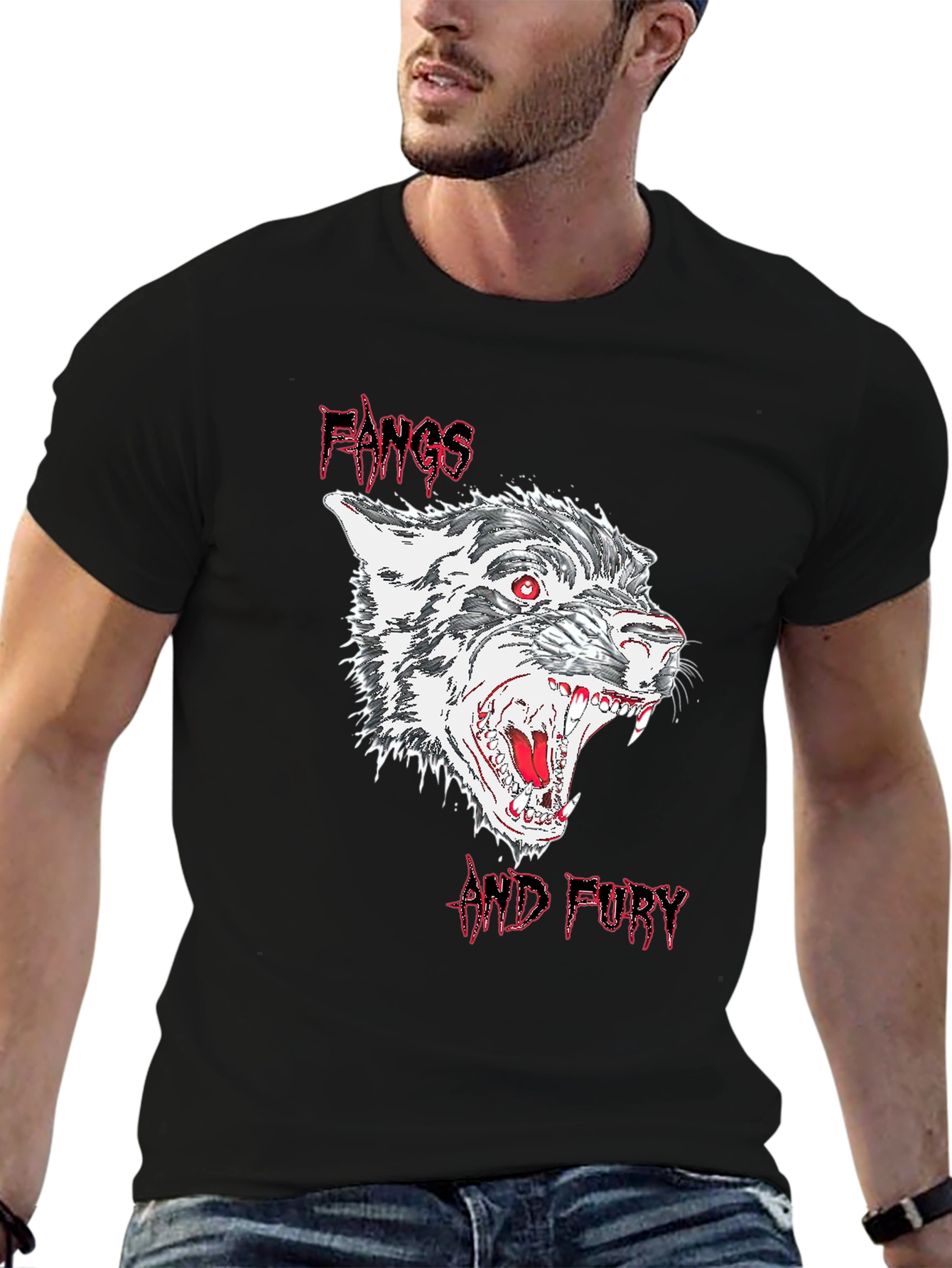 Fangs and Fury Graphic Tee - Black