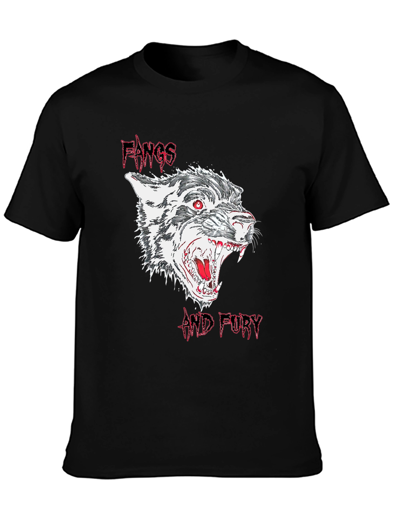 Fangs and Fury Graphic Tee - Black