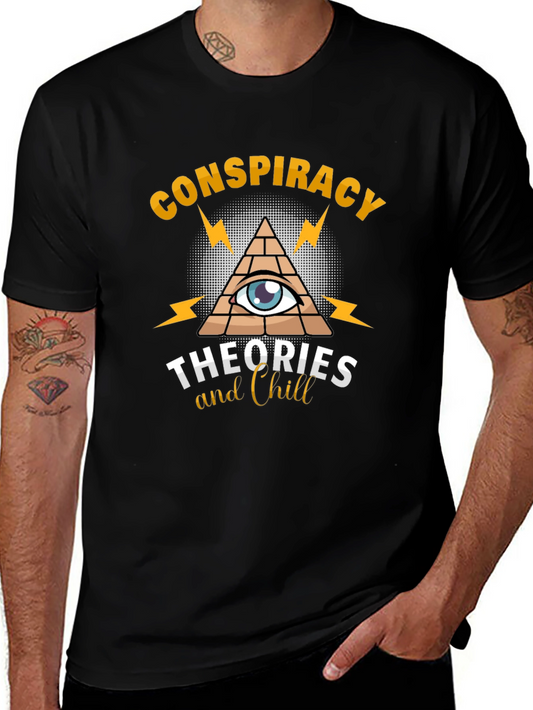 Conspiracy Theories T-Shirt - Illuminati Eye Pyramid Graphic Tee