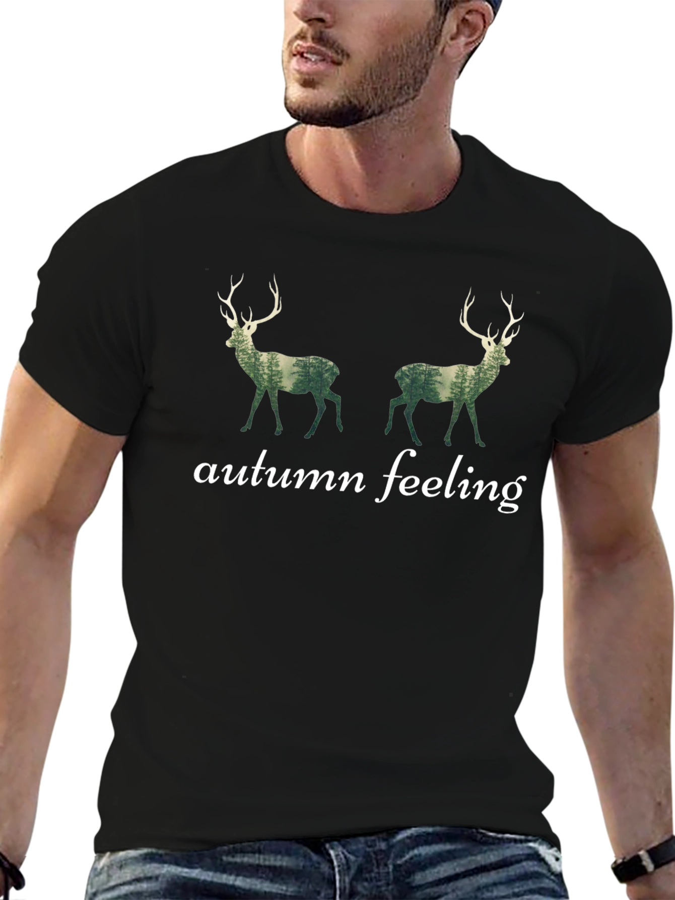 Autumn Feeling Deer Graphic T-Shirt