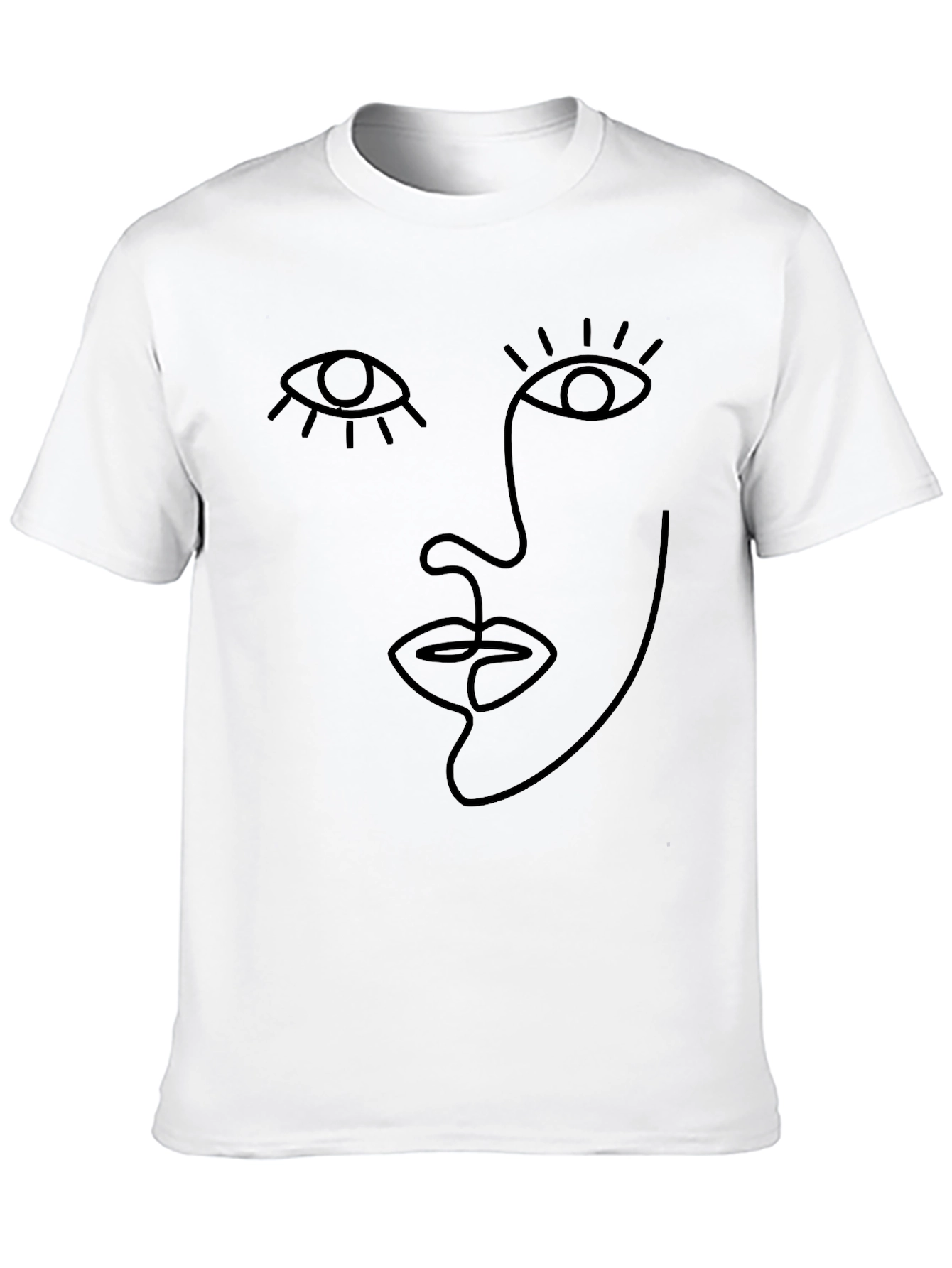 Abstract Face Line Art Graphic Tee - Unisex