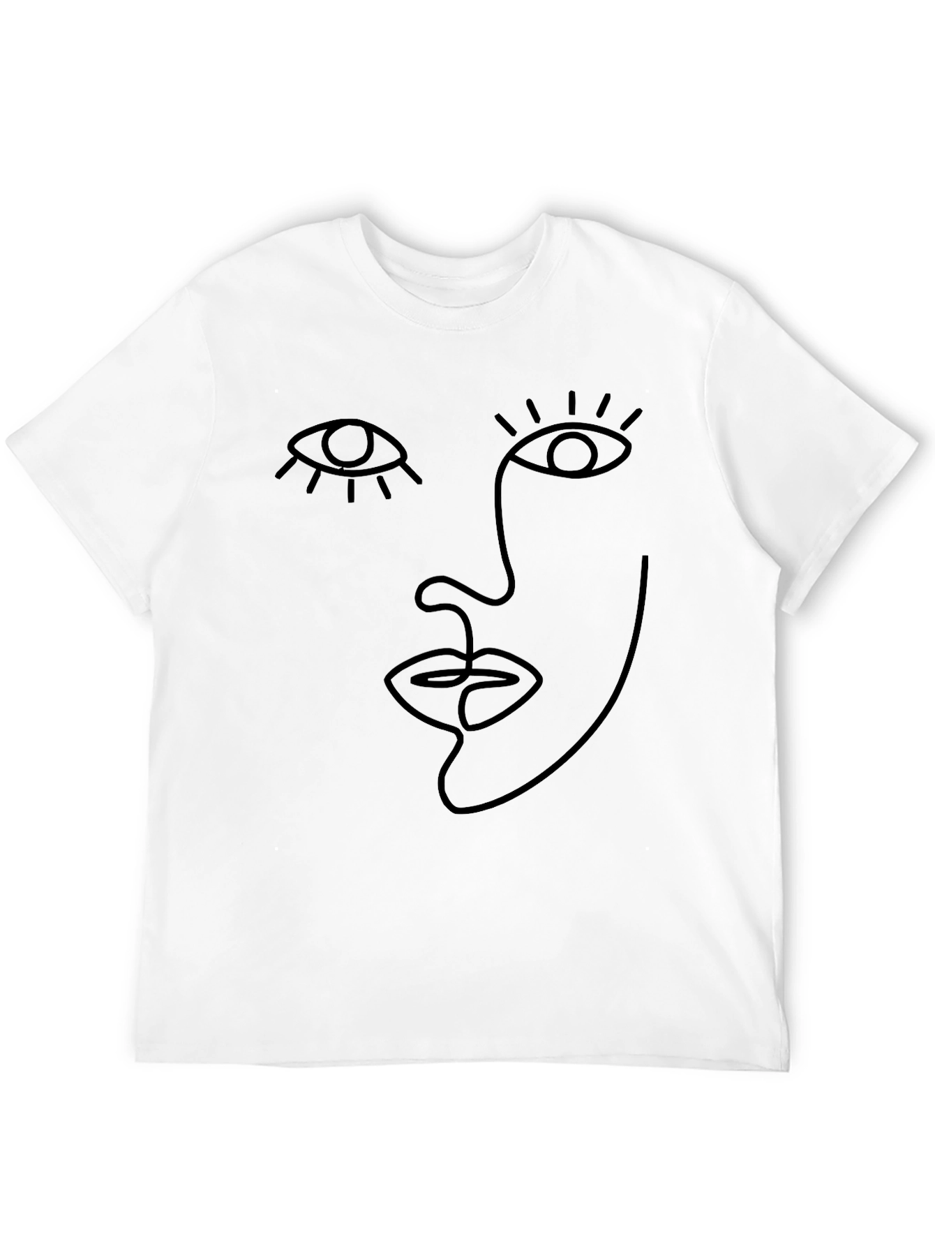 Abstract Face Line Art Graphic Tee - Unisex