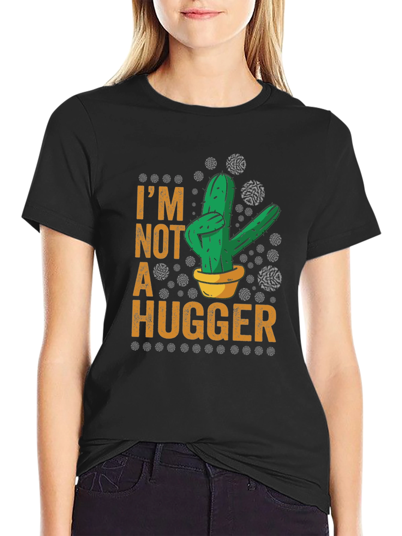 Im Not A Hugger Cactus Graphic Tee