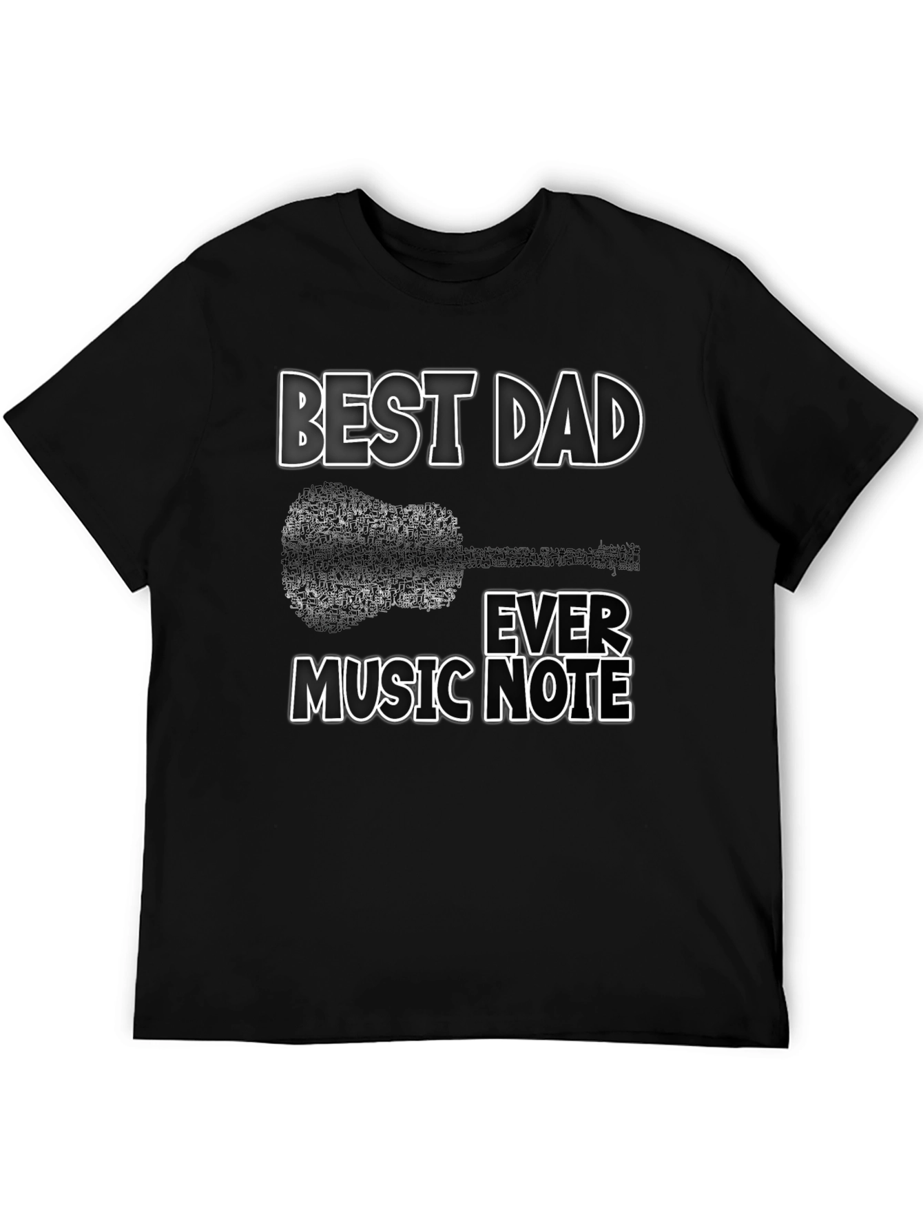Best Dad Ever Music Note Graphic T-Shirt