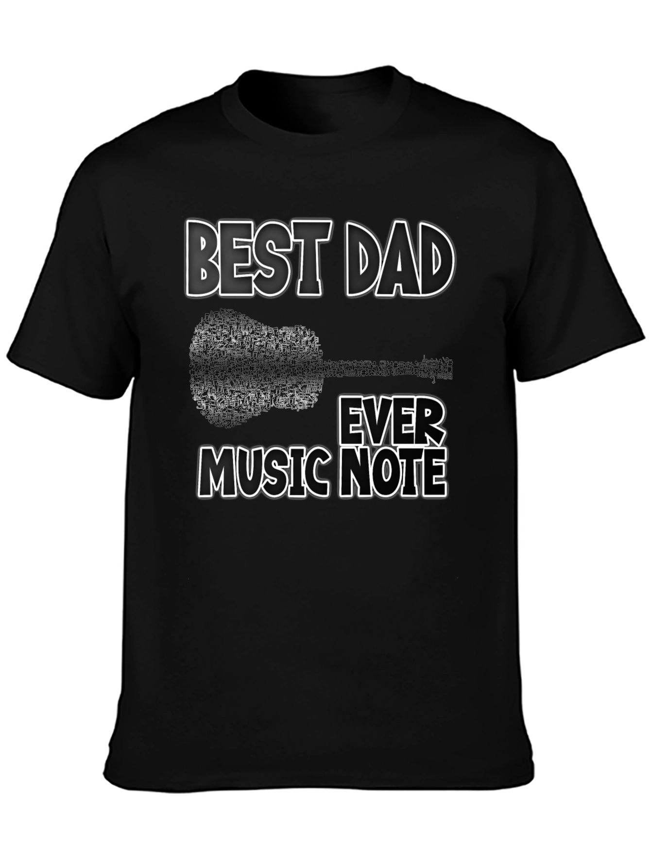 Best Dad Ever Music Note Graphic T-Shirt