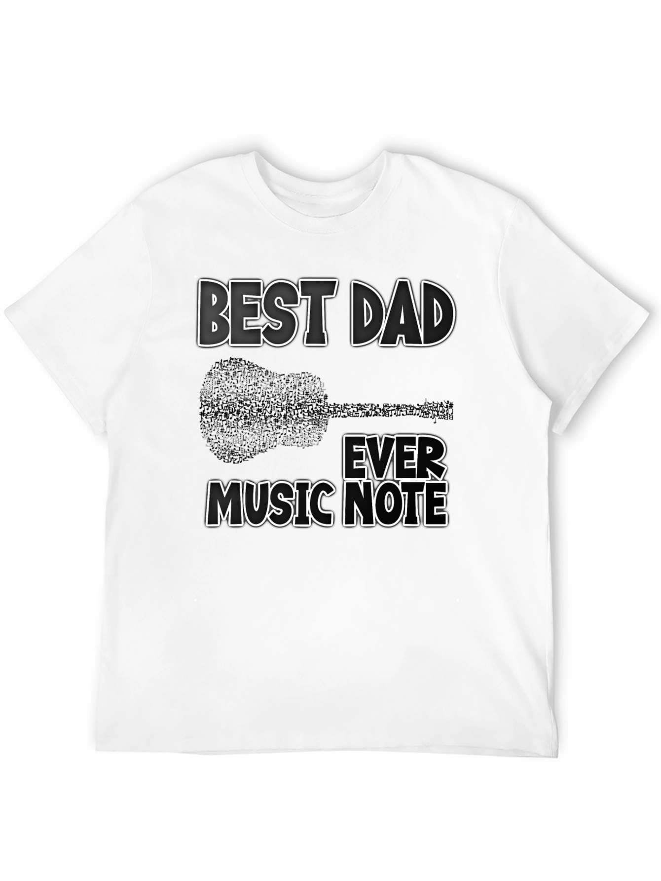 Best Dad Ever Music Note Graphic T-Shirt