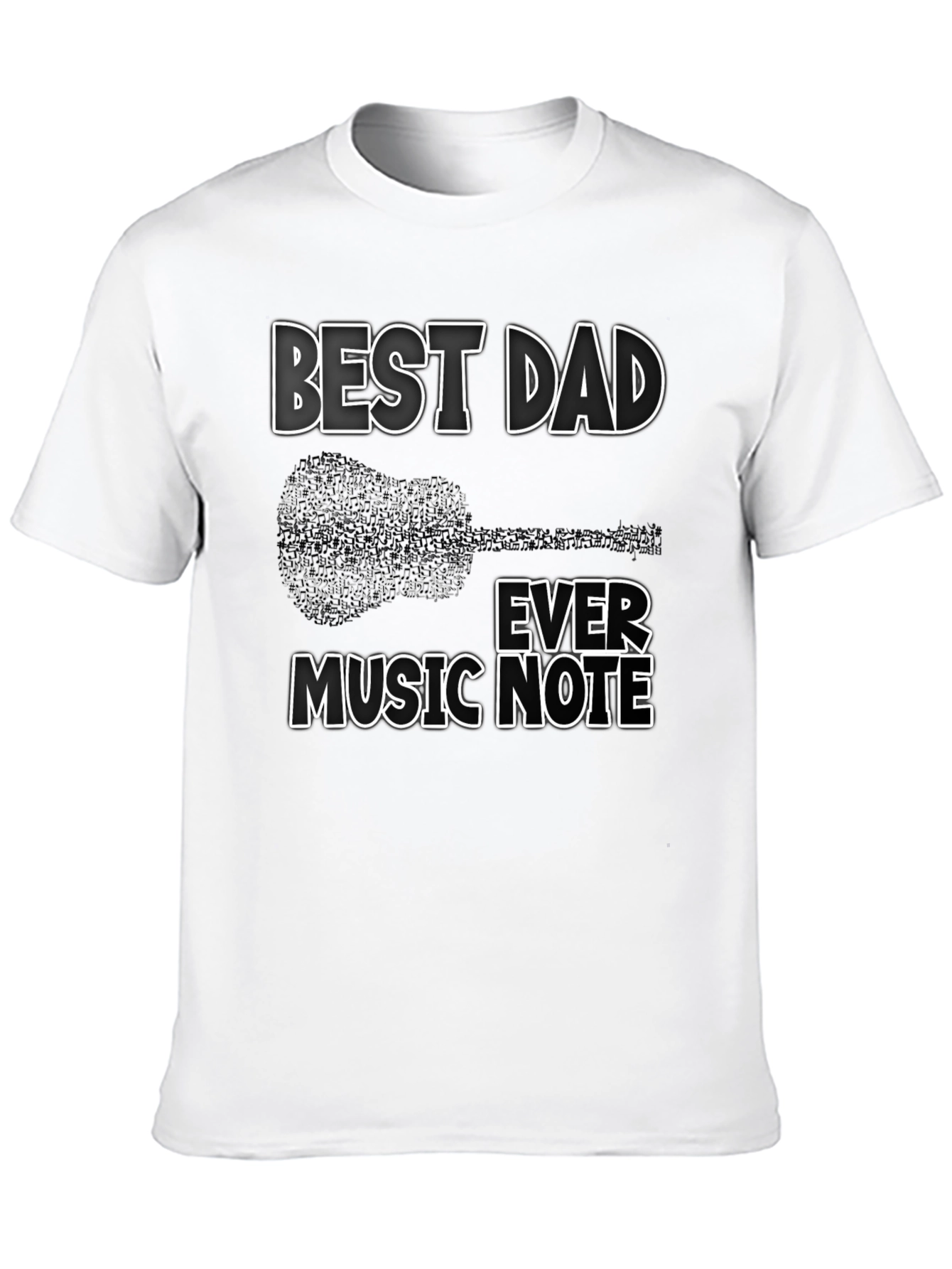 Best Dad Ever Music Note Graphic T-Shirt