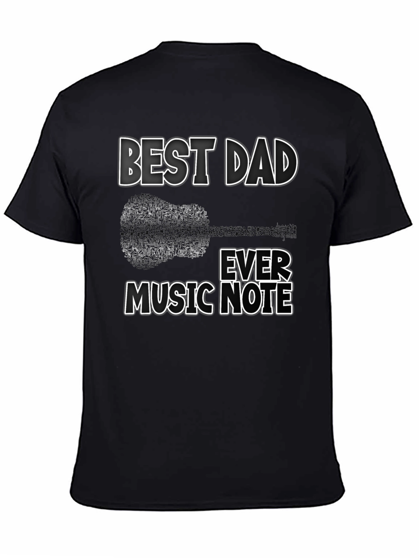 Best Dad Ever Music Note Graphic T-Shirt