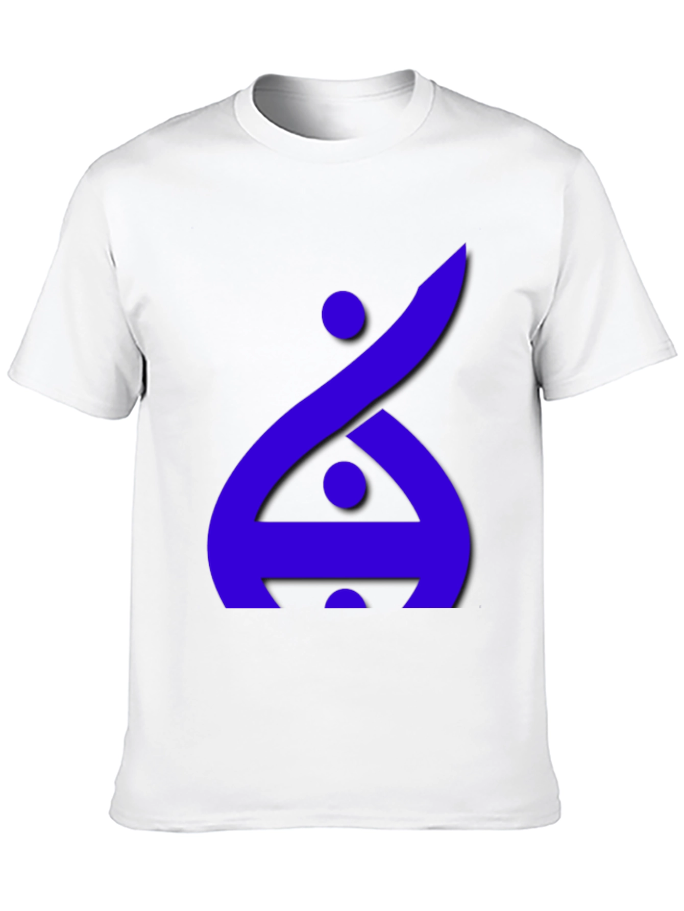 Modern Graphic Tee - Blue Abstract Design on Black