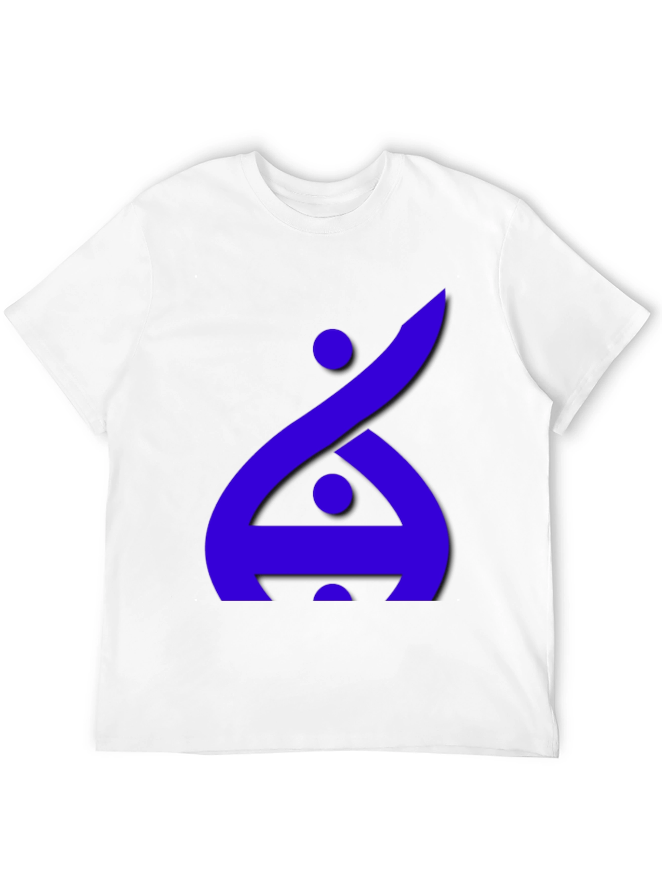 Modern Graphic Tee - Blue Abstract Design on Black