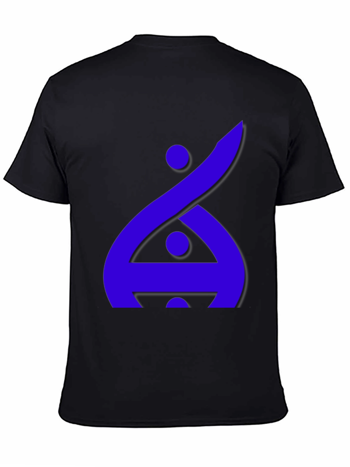 Modern Graphic Tee - Blue Abstract Design on Black