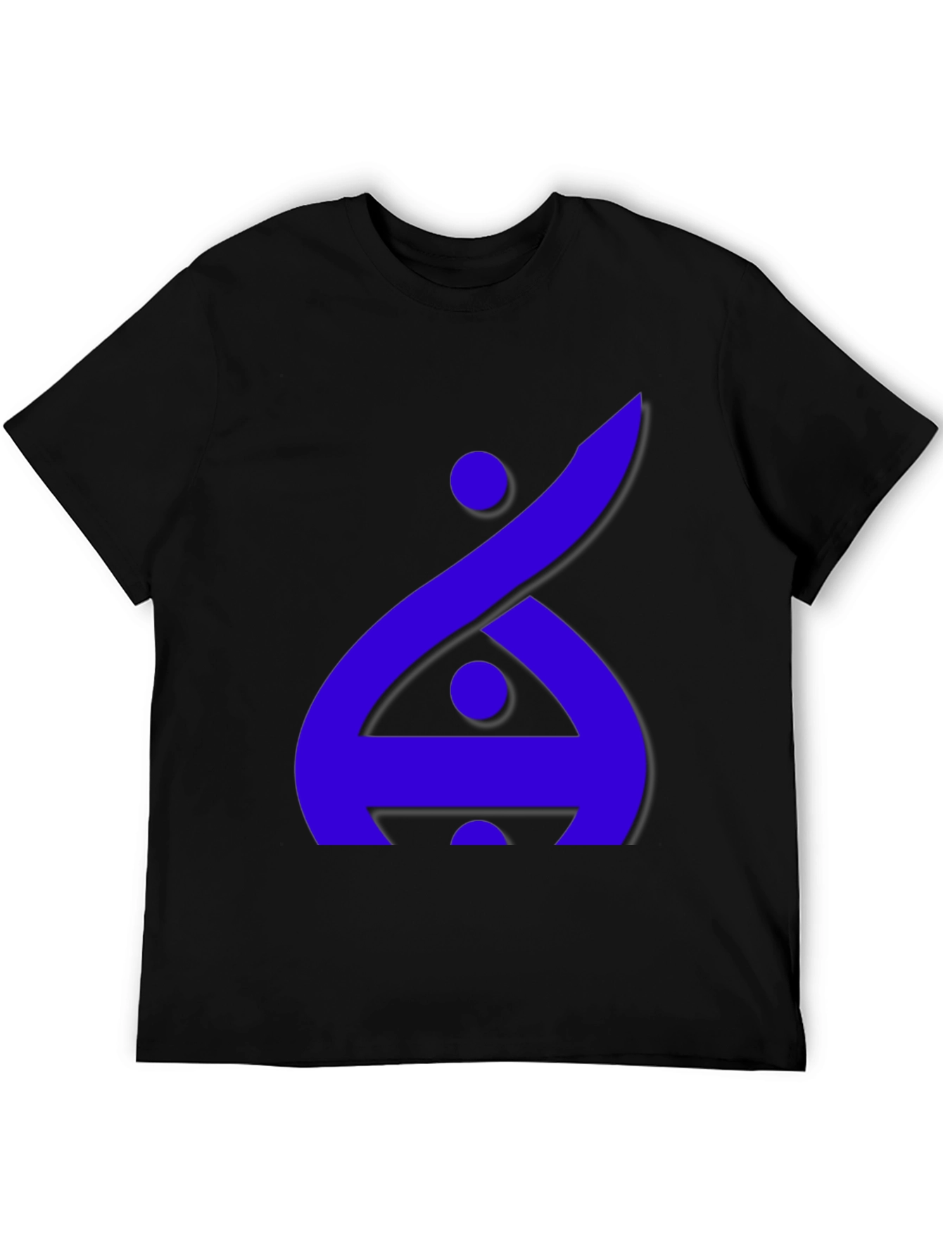 Modern Graphic Tee - Blue Abstract Design on Black