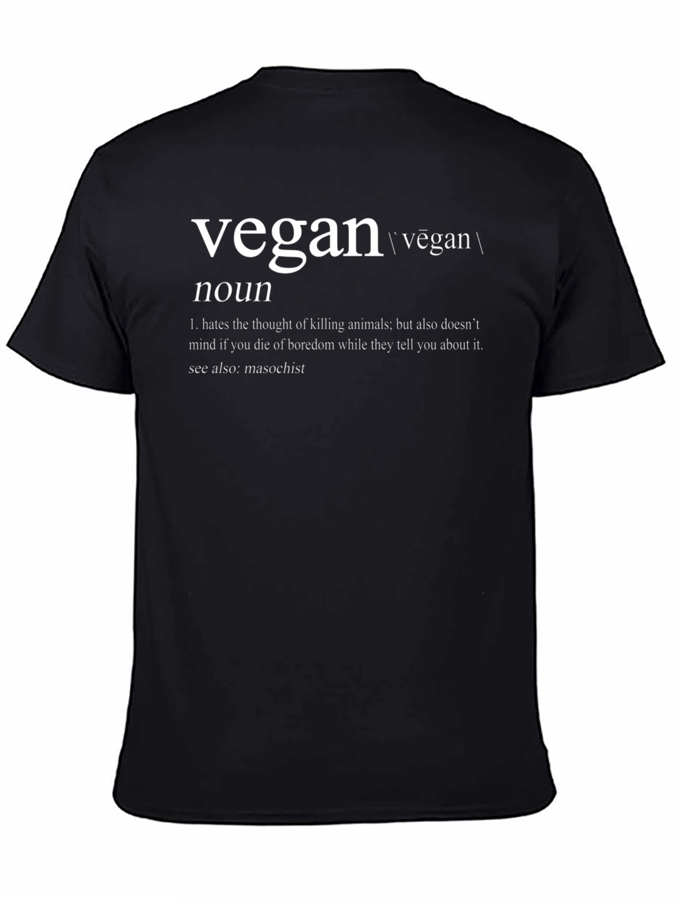 Vegan Definition Black T-Shirt -  Noun Funny Graphic Tee