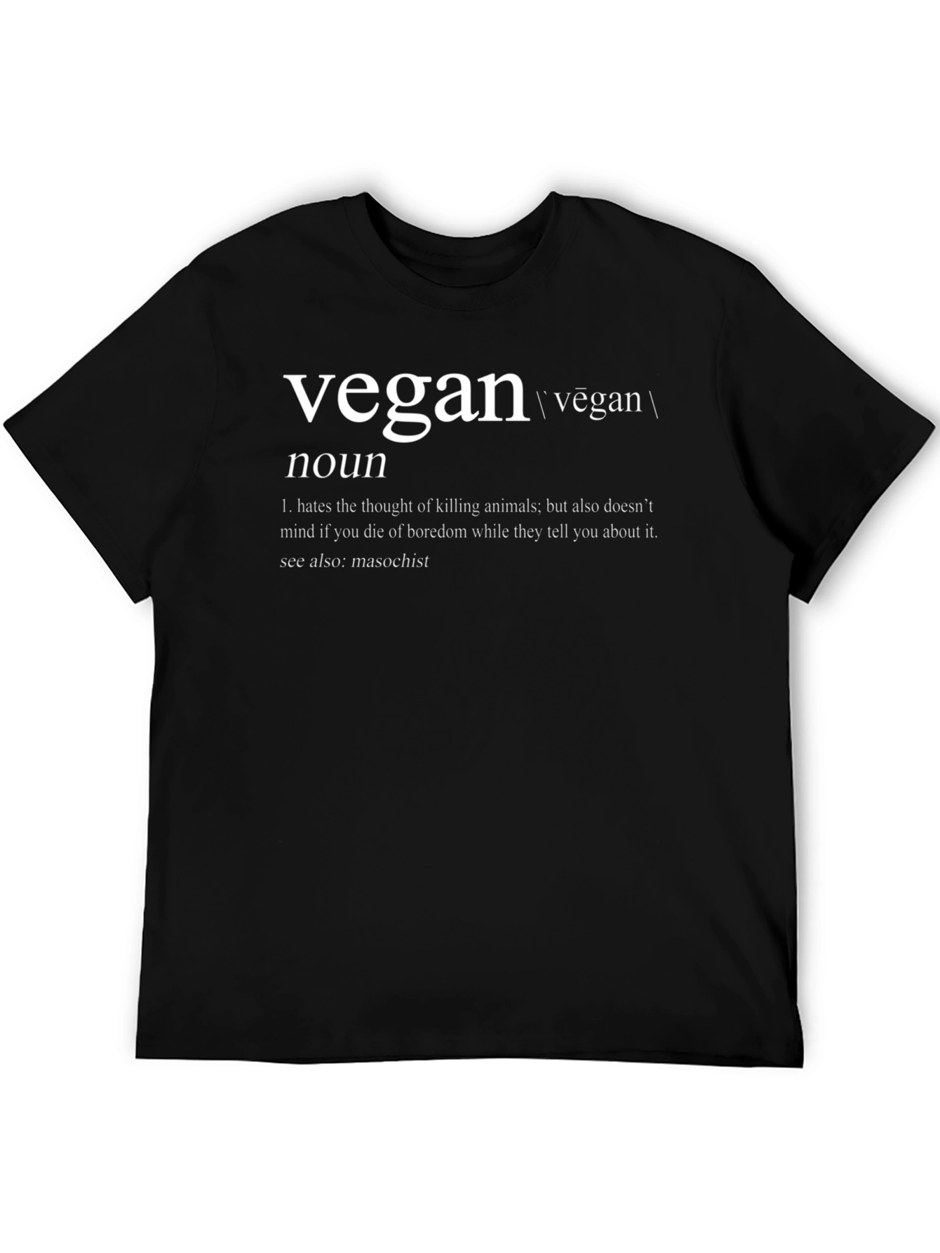 Vegan Definition Black T-Shirt -  Noun Funny Graphic Tee