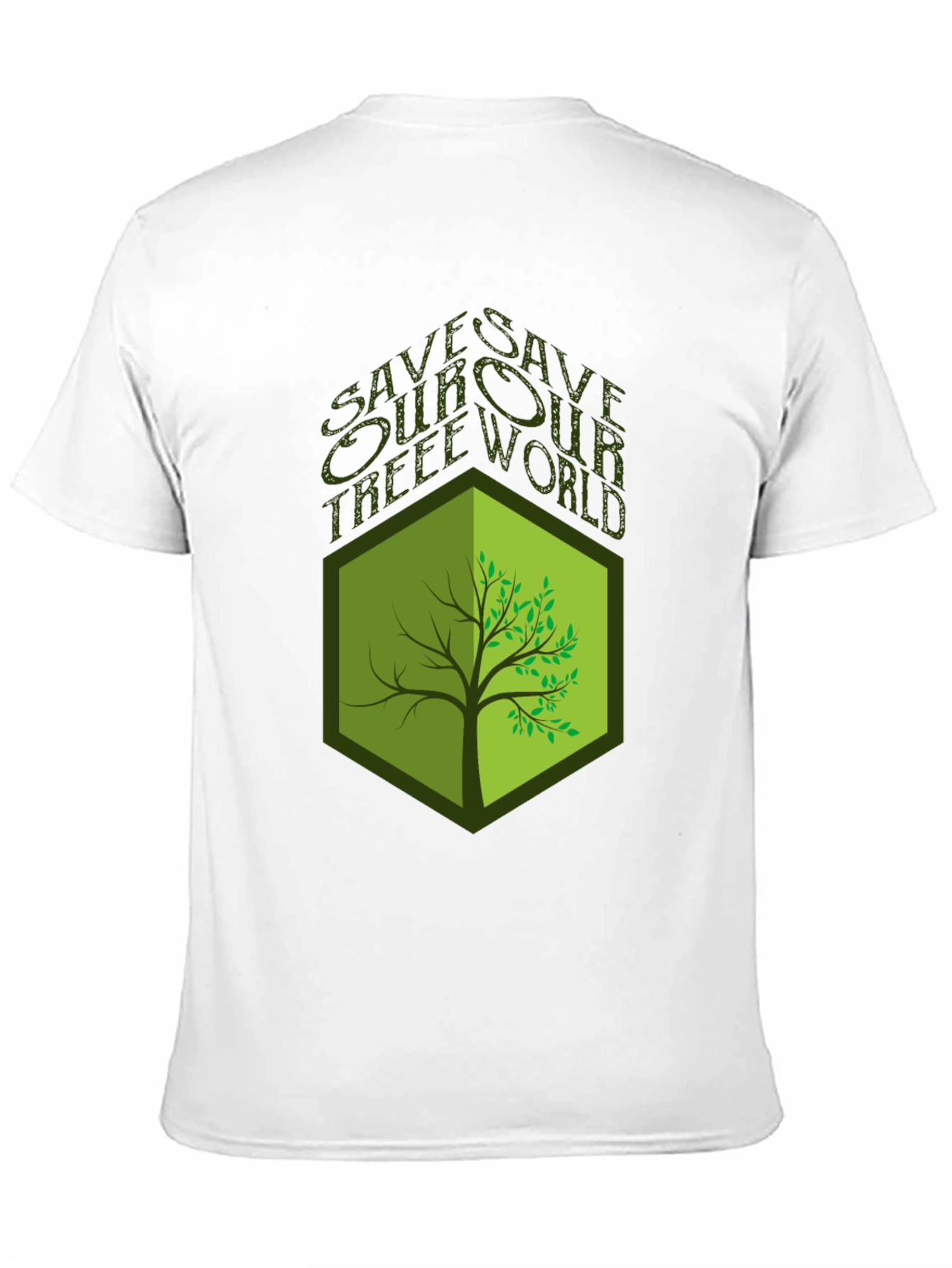 Eco-Friendly Save Our Tree World Black T-Shirt