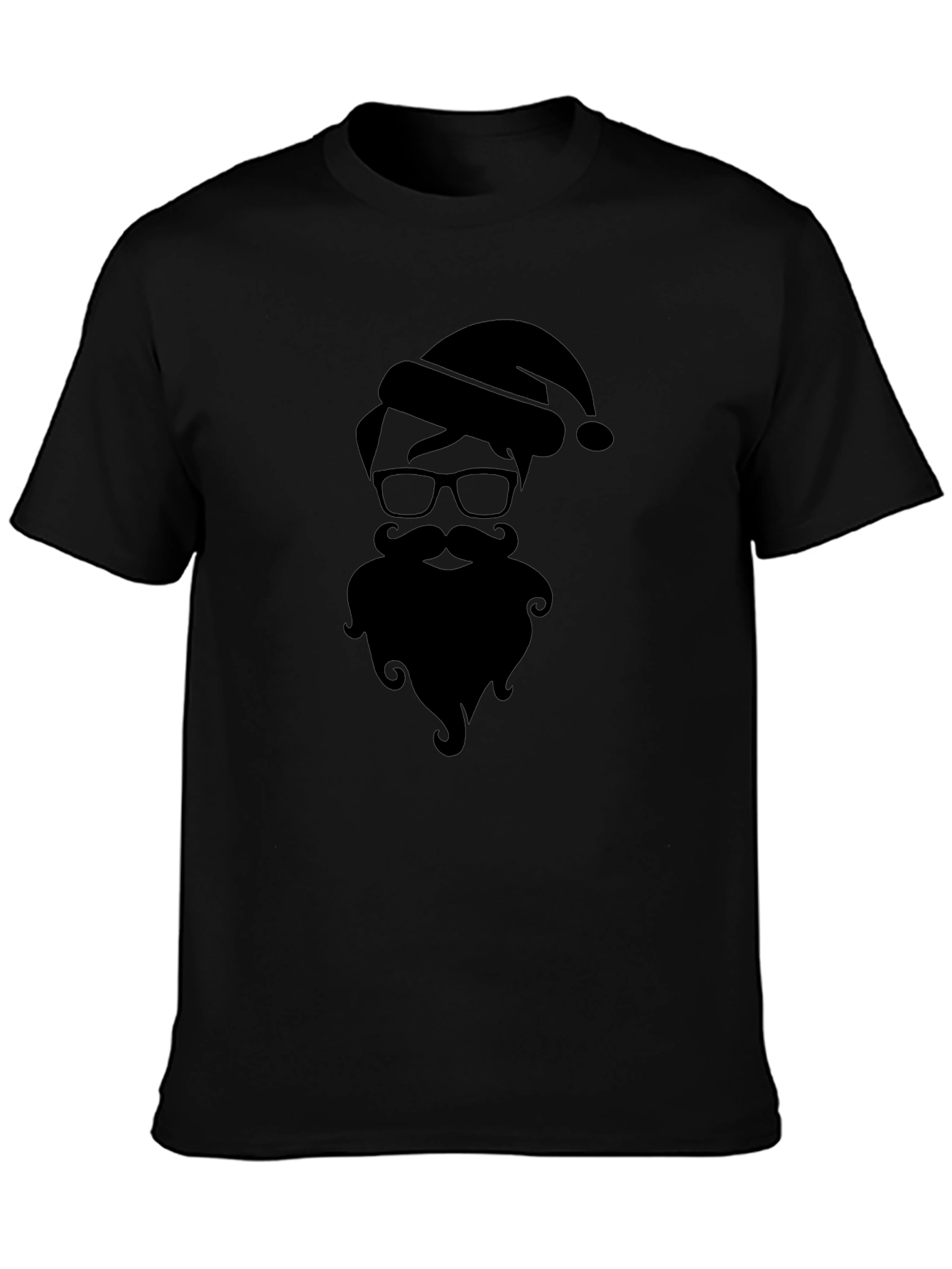 Hipster Santa Silhouette Graphic Tee