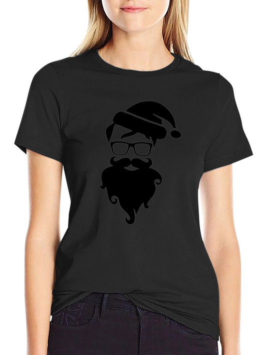 Hipster Santa Silhouette Graphic Tee