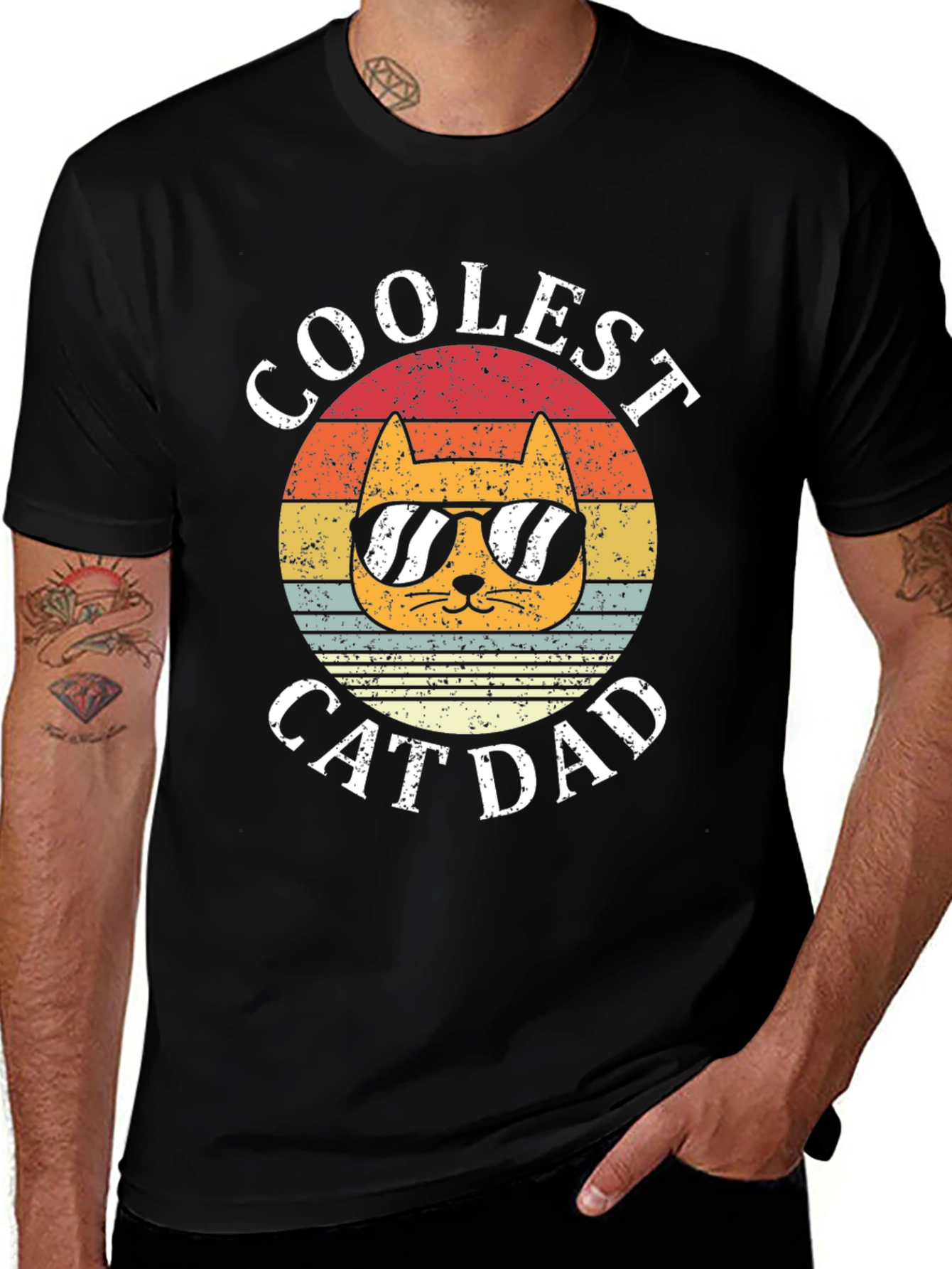 Coolest Cat Dad Graphic Tee