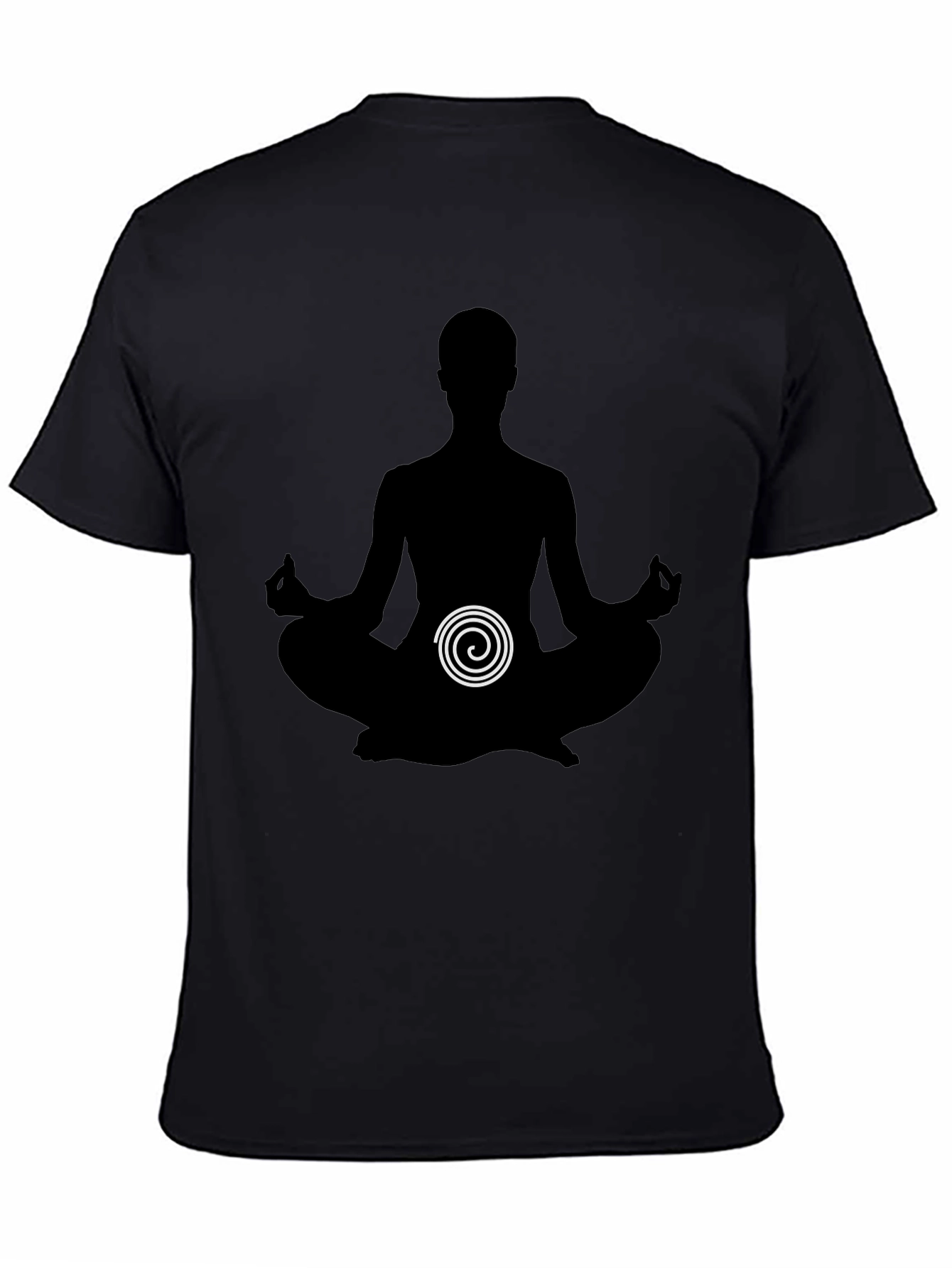 Meditative Spiral Graphic Black T-Shirt