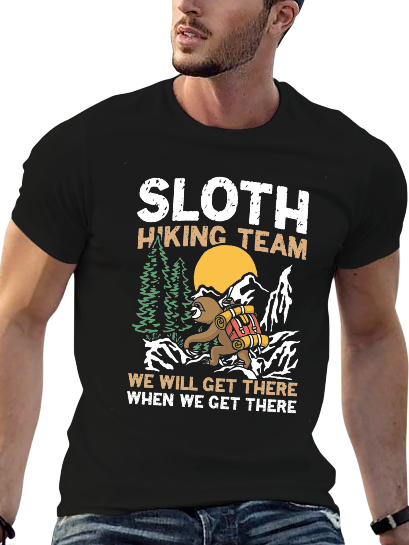 Sloth Hiking Team T-Shirt - Nature Adventure Tee