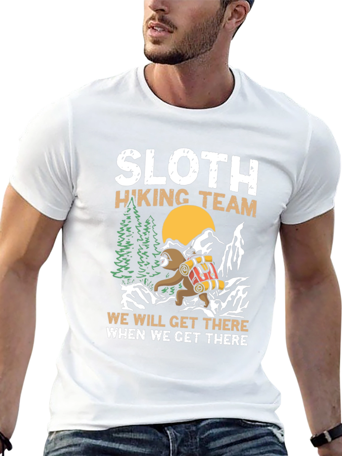 Sloth Hiking Team T-Shirt - Nature Adventure Tee