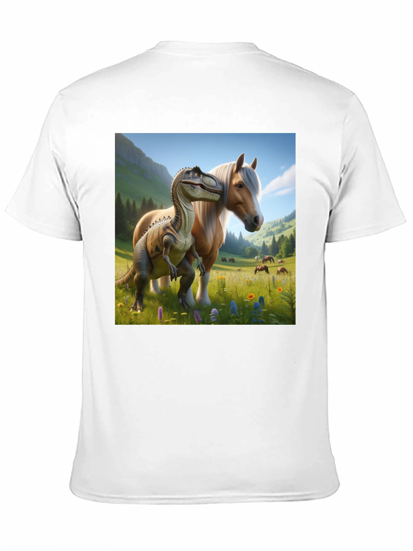 Dino & Horse T-Shirt - Fun Graphic Tee