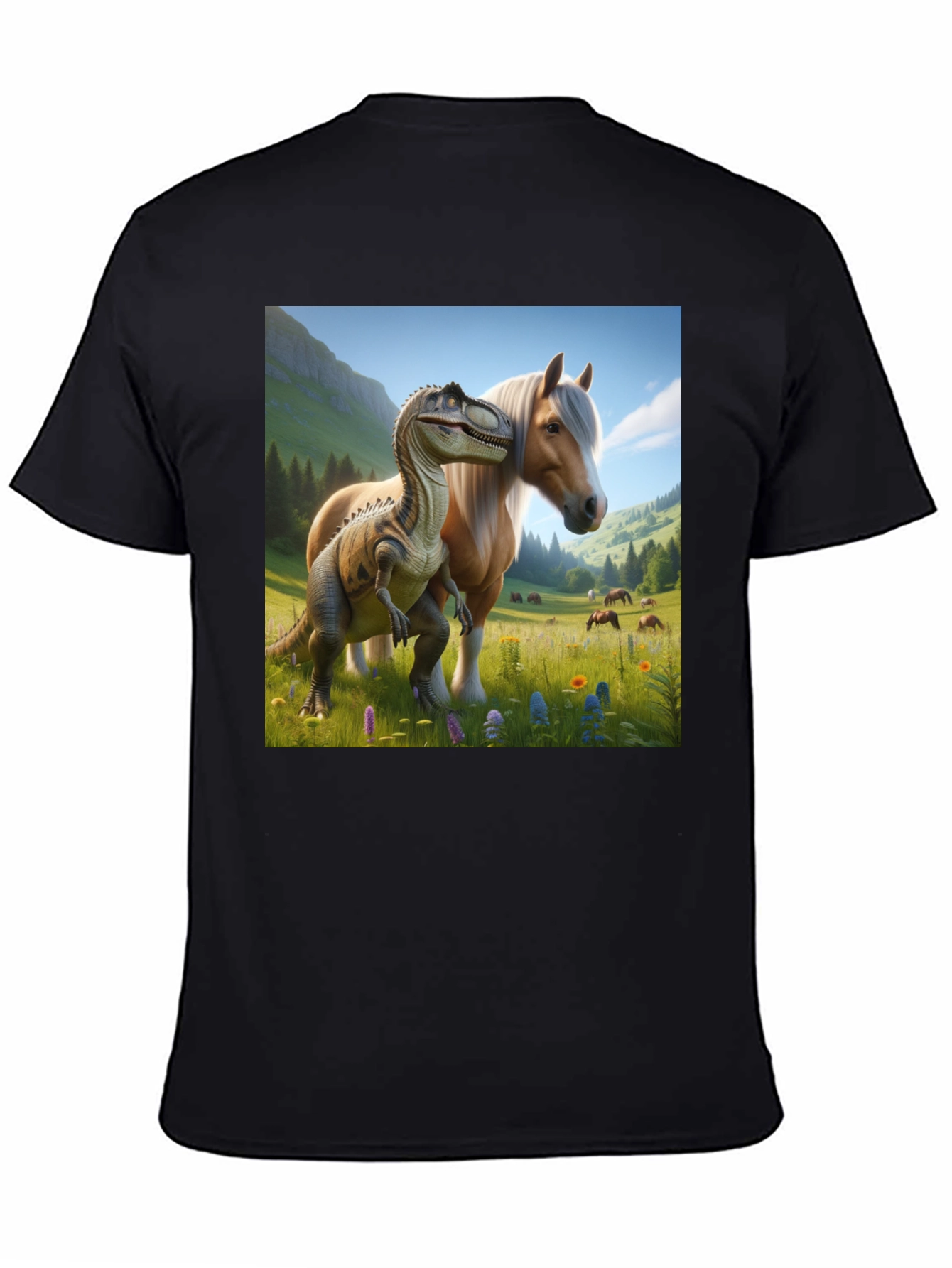 Dino & Horse T-Shirt - Fun Graphic Tee