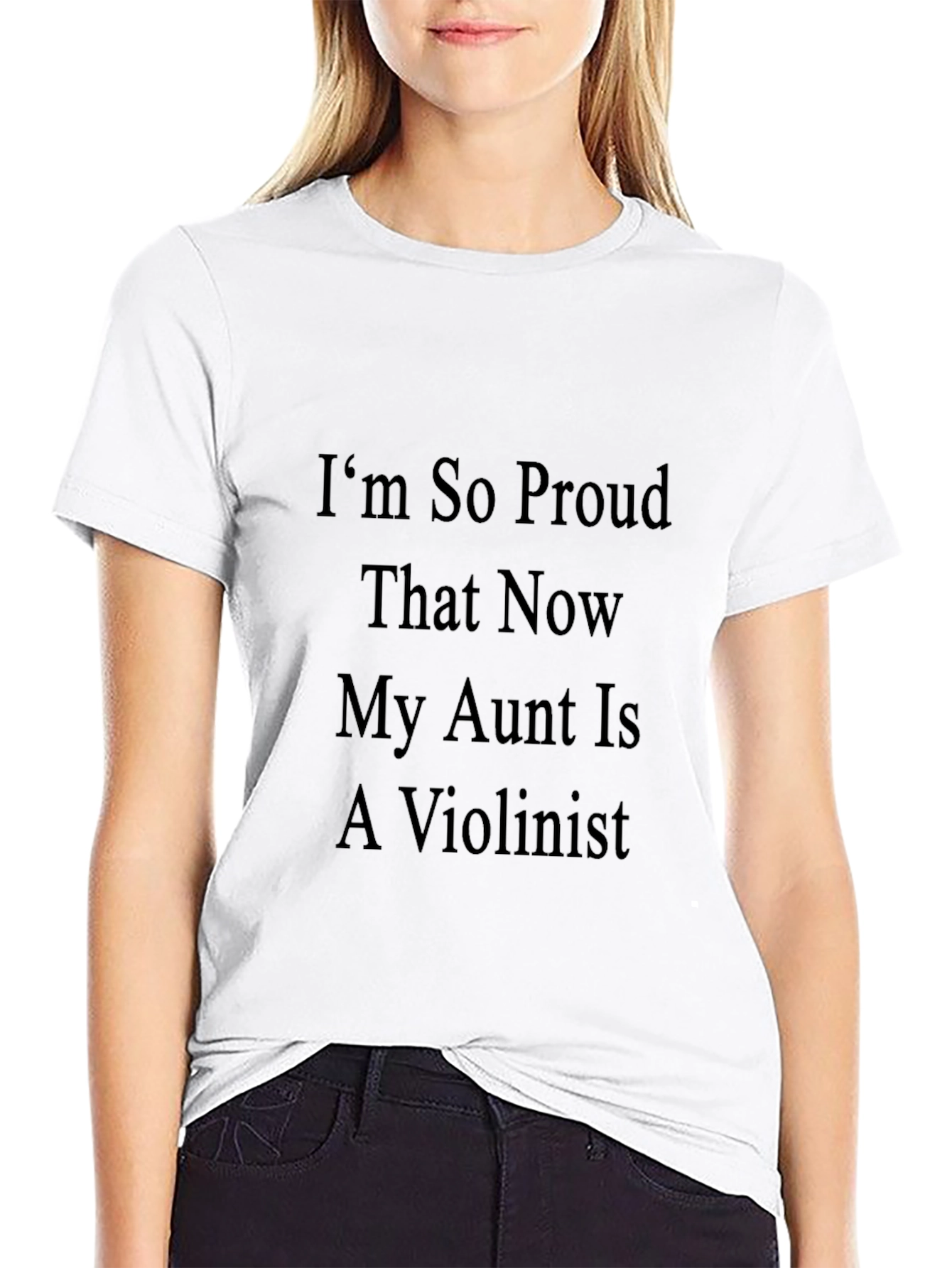 Proud Aunt Violinist Black T-Shirt