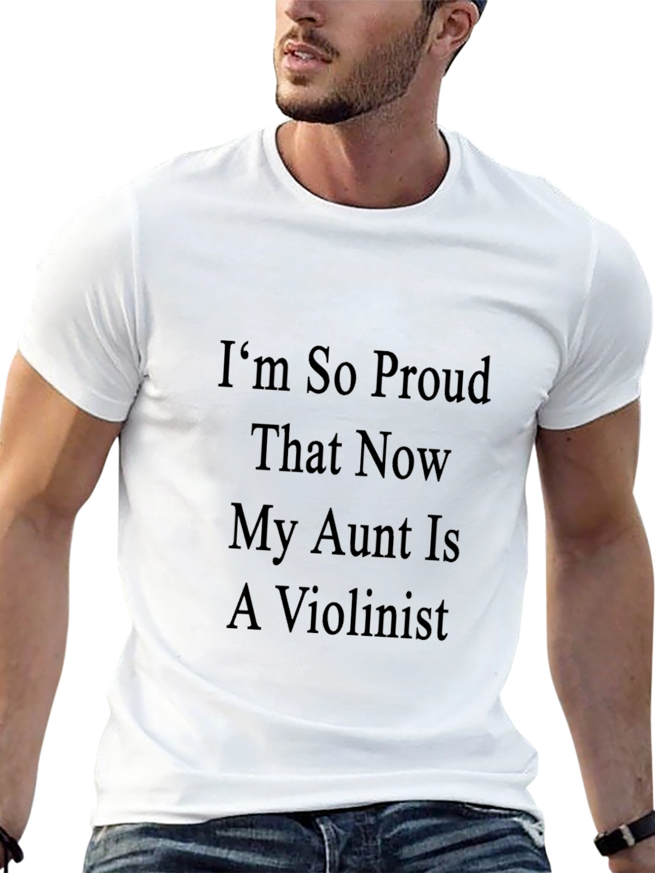 Proud Aunt Violinist Black T-Shirt