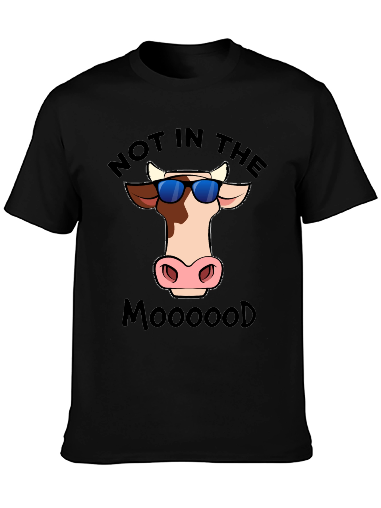 Not In The Mooood Cow Graphic T-Shirt