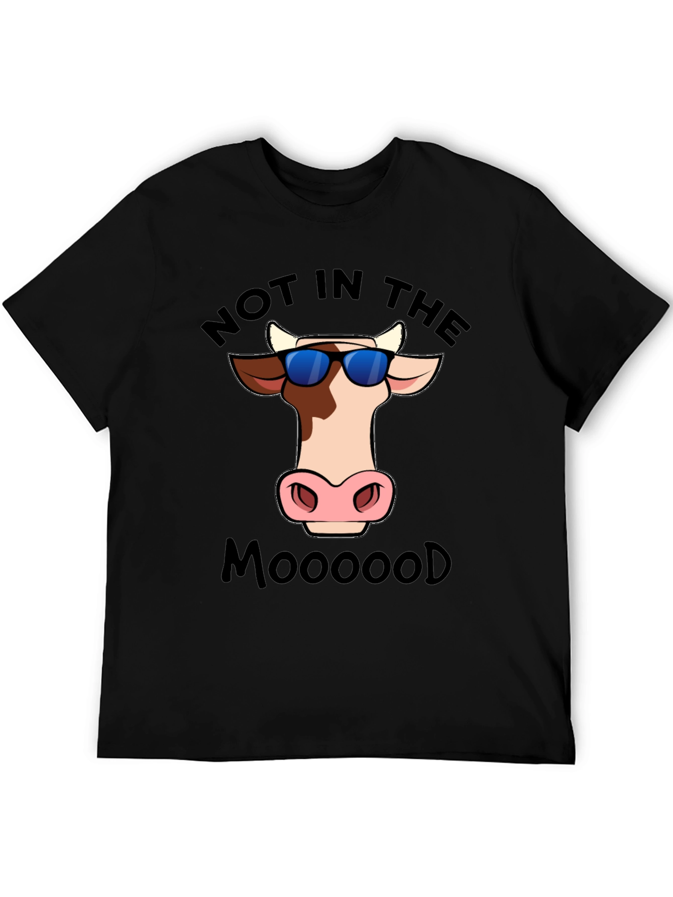 Not In The Mooood Cow Graphic T-Shirt